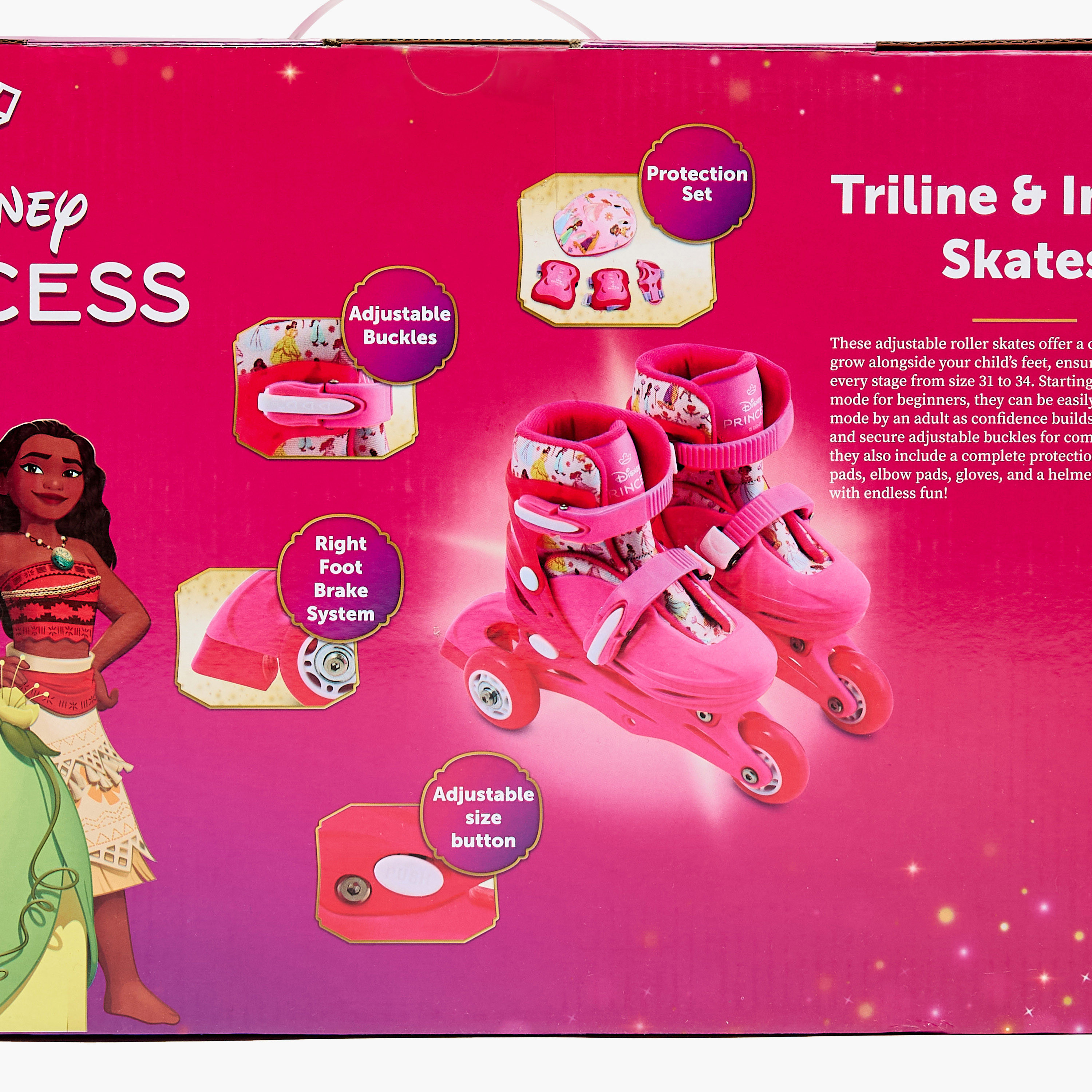 Disney Princess Print Inline Skates with Helmet and Protection Pads-toys-outdoor-sports-image-21