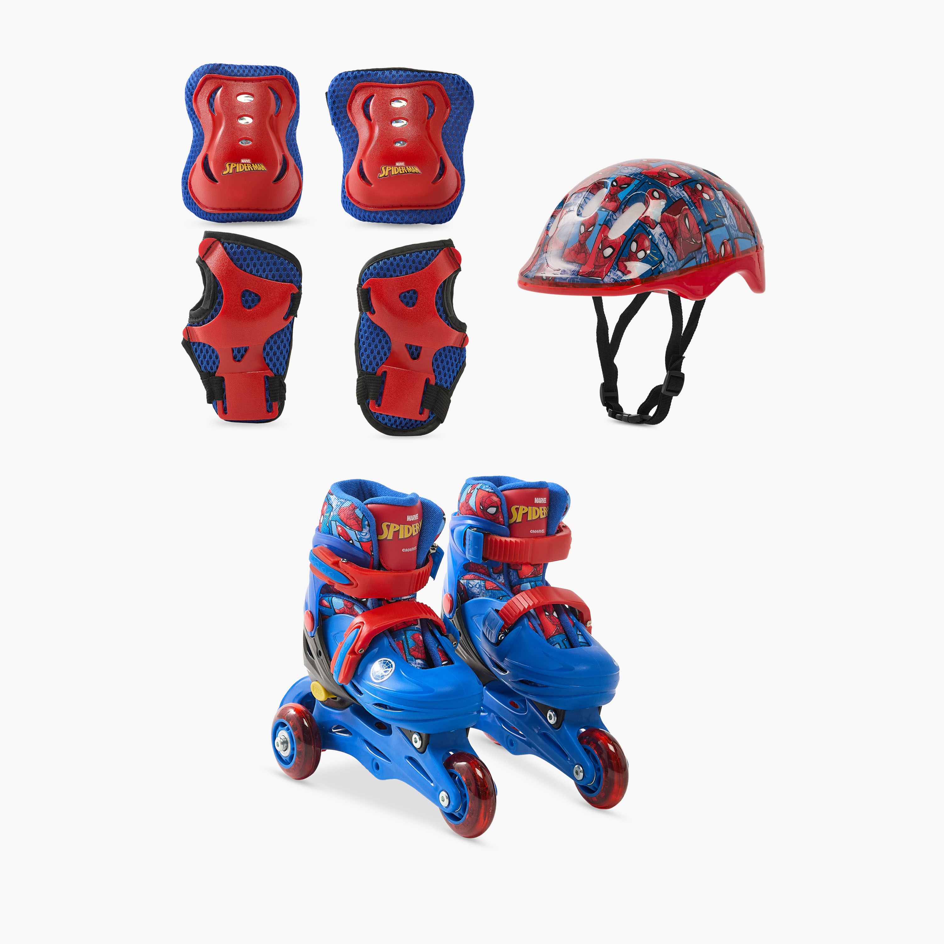 مجموعة تزلج بطبعات سبايدرمان بطبعات مع خوذة وواقيات حماية من ديزني-toys-outdoor-sports-image-10