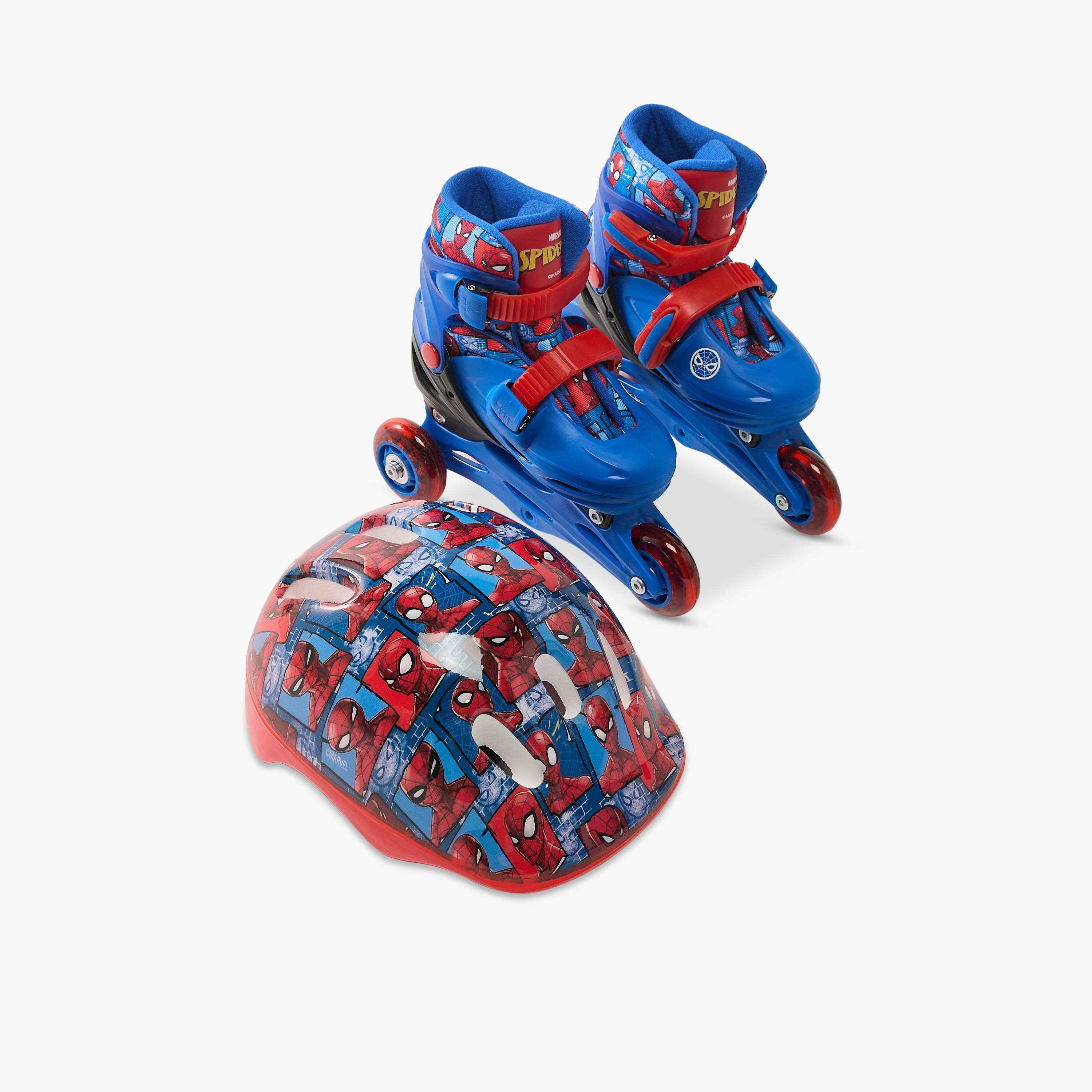 مجموعة تزلج بطبعات سبايدرمان بطبعات مع خوذة وواقيات حماية من ديزني-toys-outdoor-sports-image-3