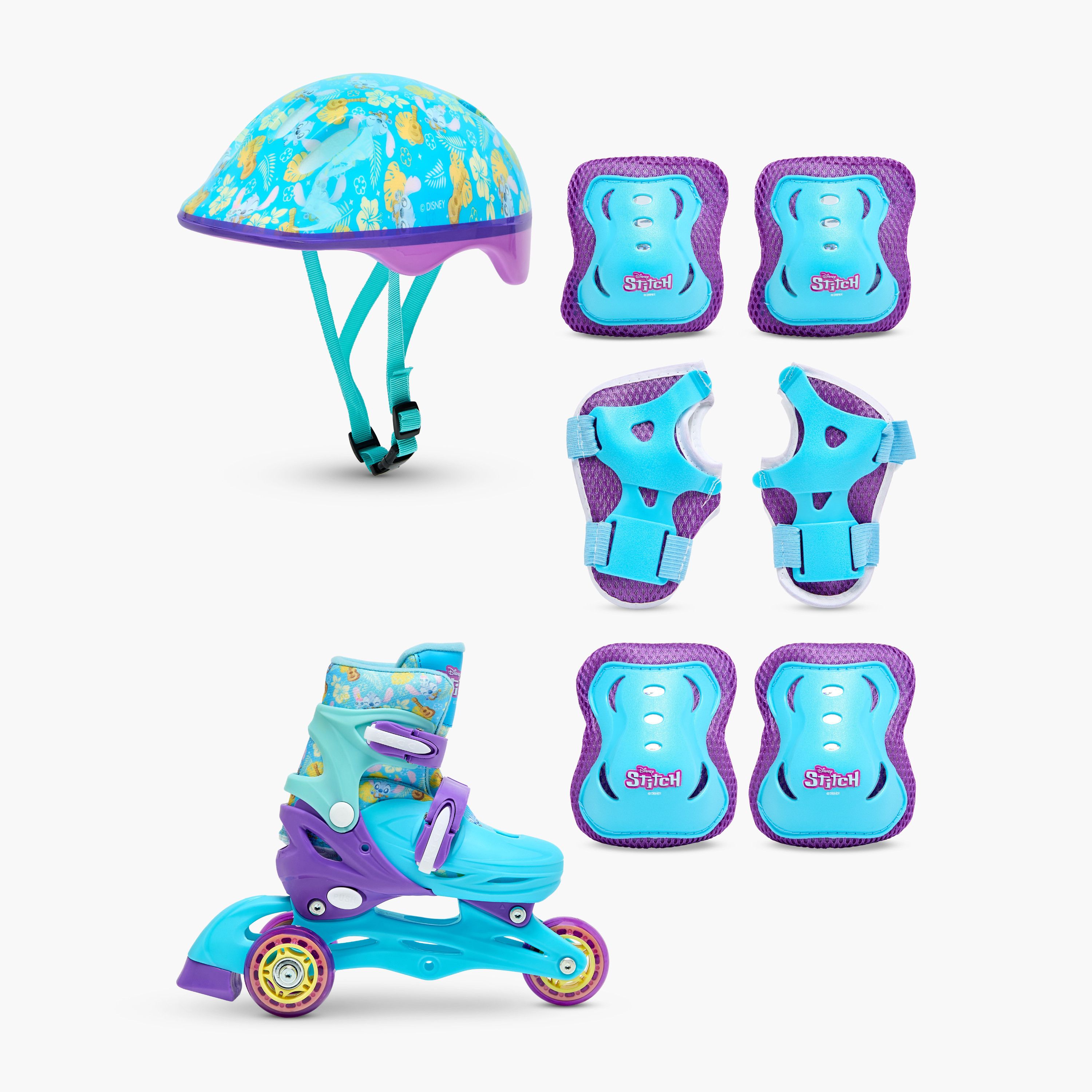 Disney Stitch Print Inline Skates with Helmet and Protection Pads-toys-outdoor-sports-image-1
