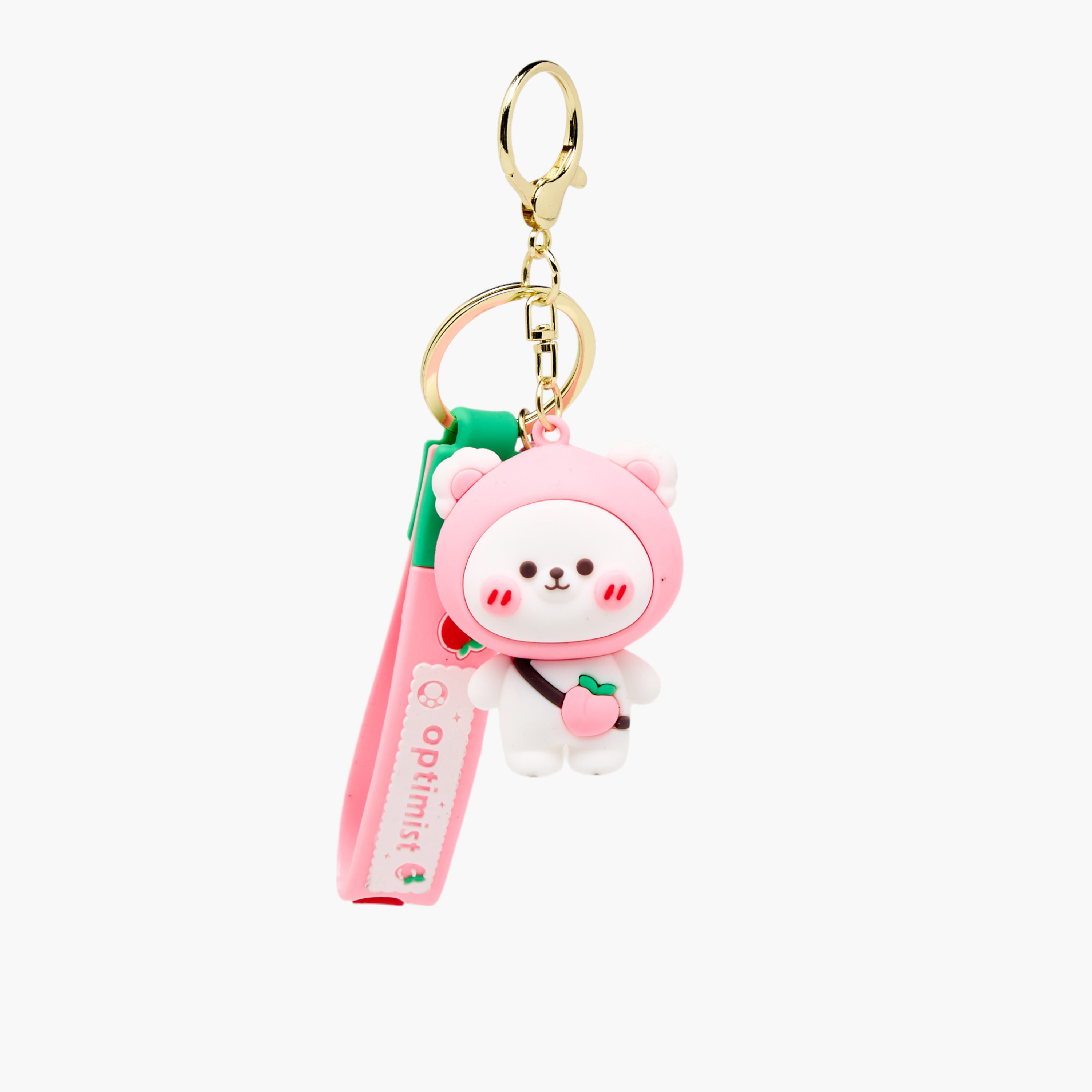 Bear Keychain with Strap and Hook-girls-accessories-keyringsandbagcharms-image-1