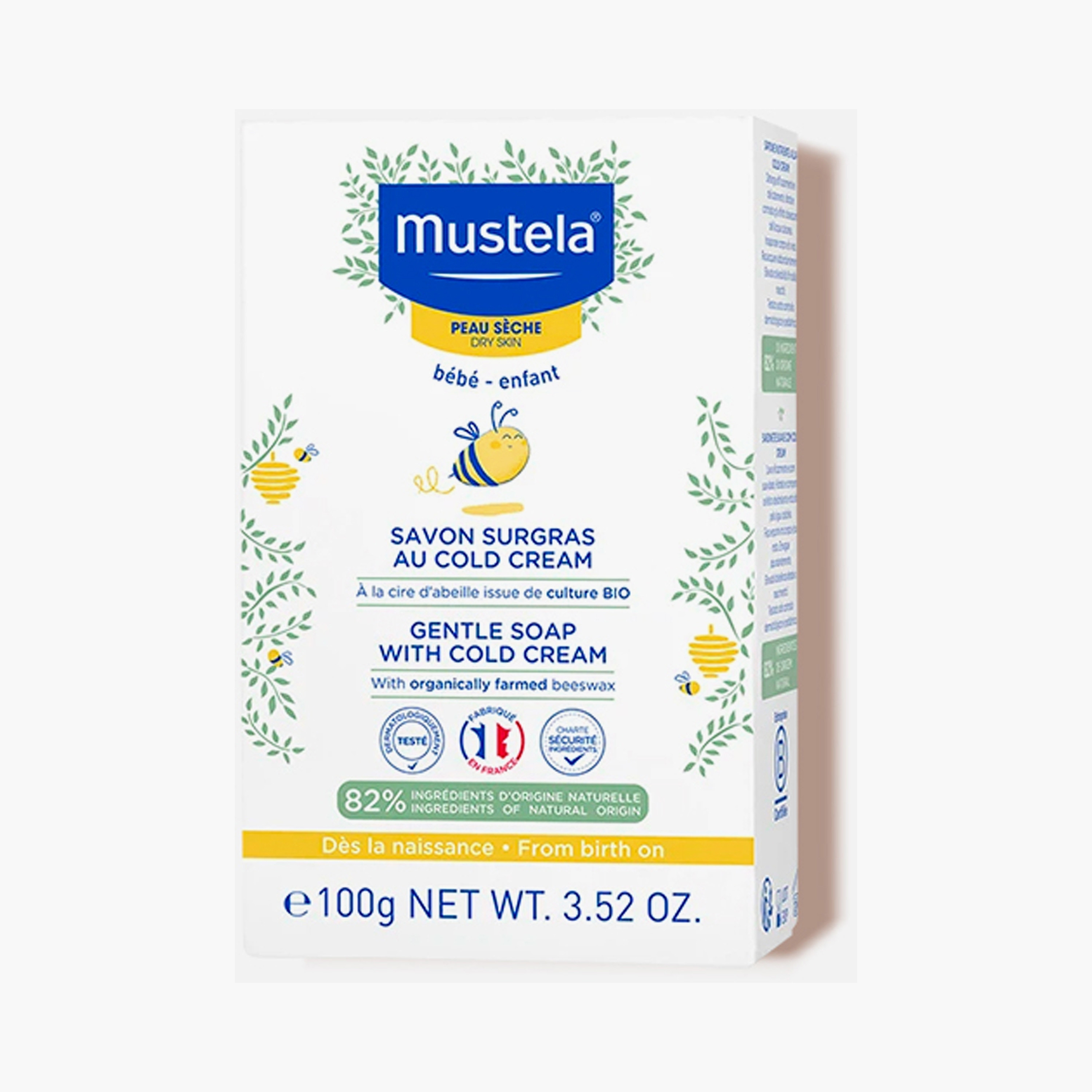 Mustela Gentle Soap with Cold Cream - 100g-baby-bathandcare-hairbodyskincare-lotionsandcreams-image-1