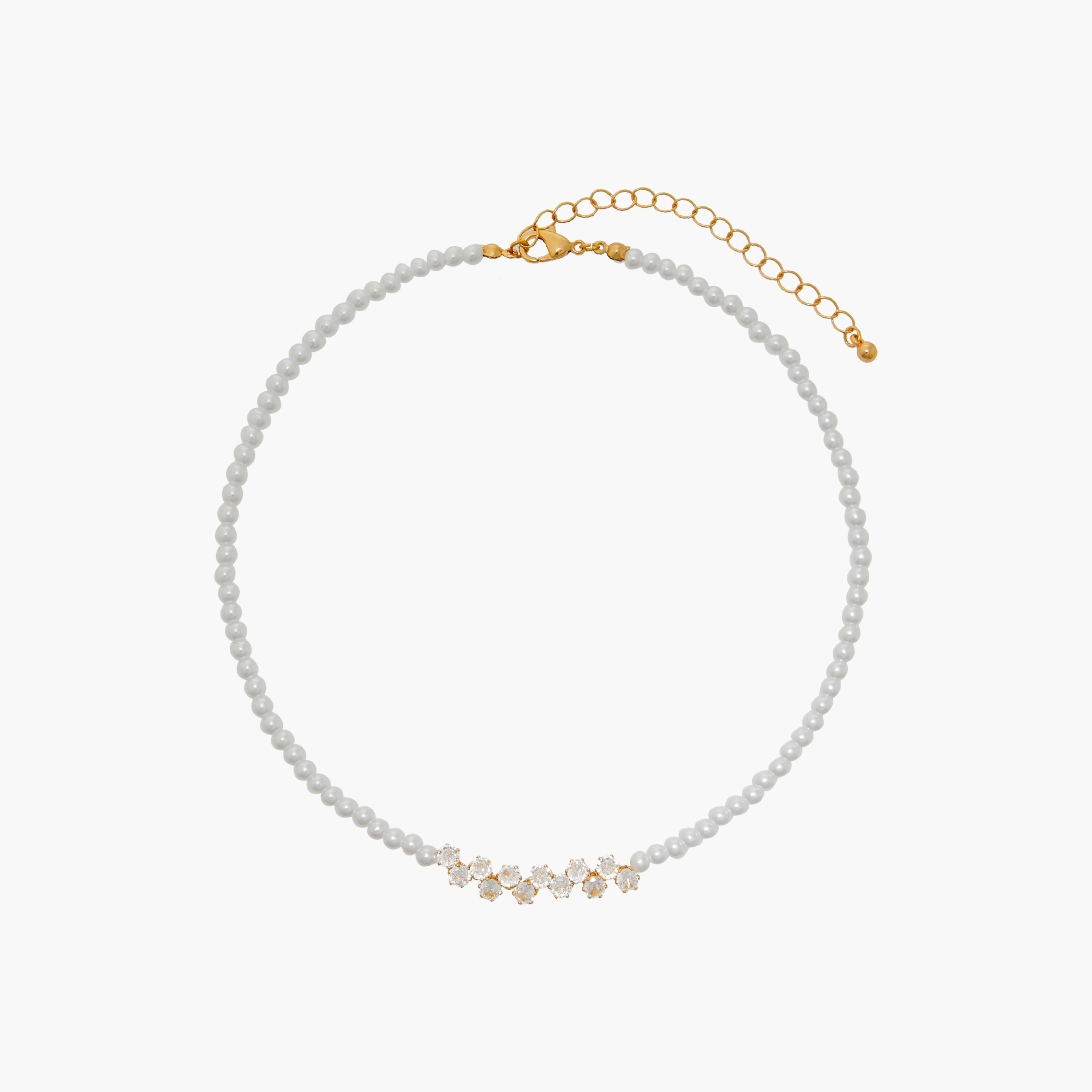 Embellished Cubic Zirconia Pearl Necklace with Lobster Clasp Closure-women-watchesandjewellery-jewellery-necklacesandpendants-image-1