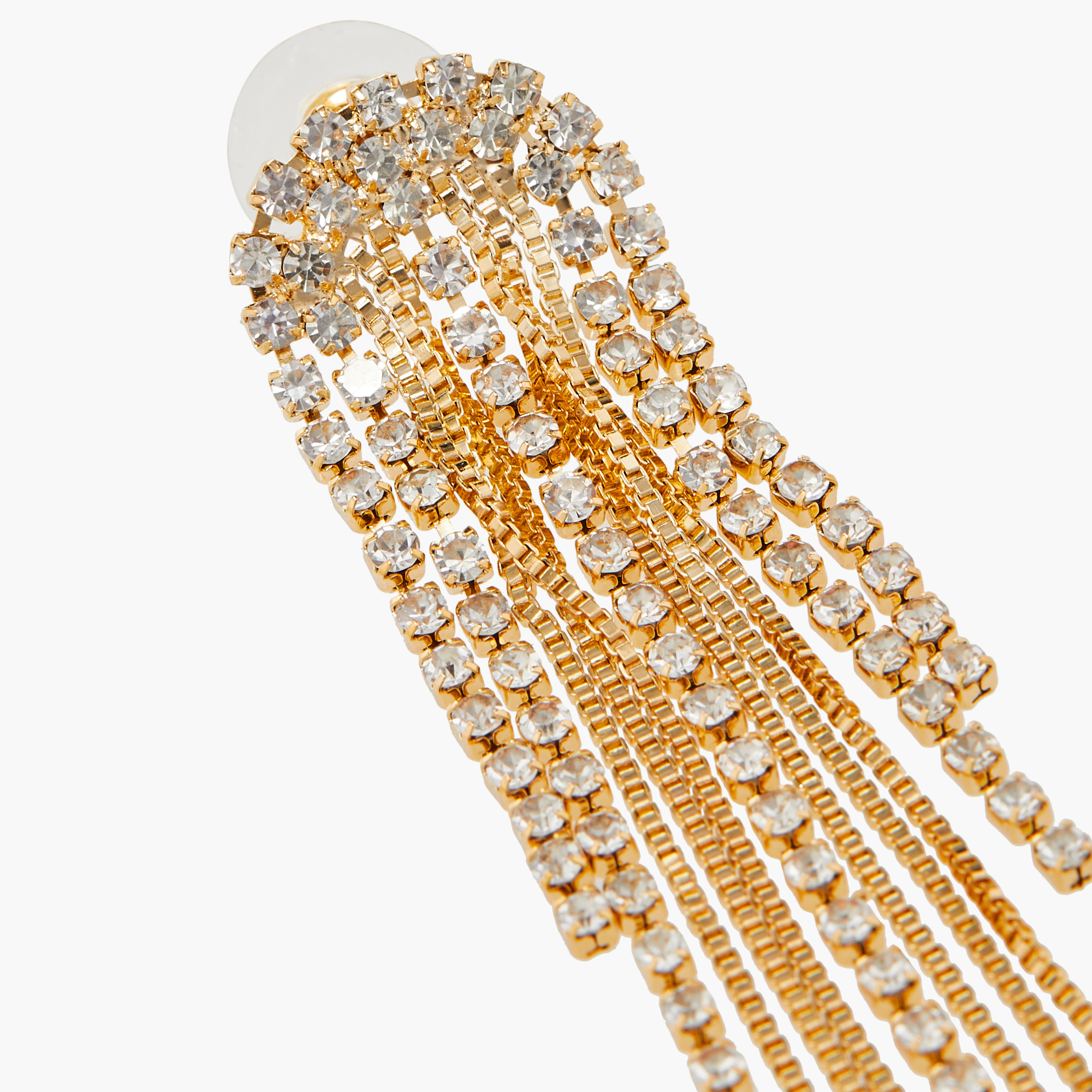 حلق متدلي مزين بمكبس إغلاق خلفي-women-watchesandjewellery-jewellery-earrings-image-4