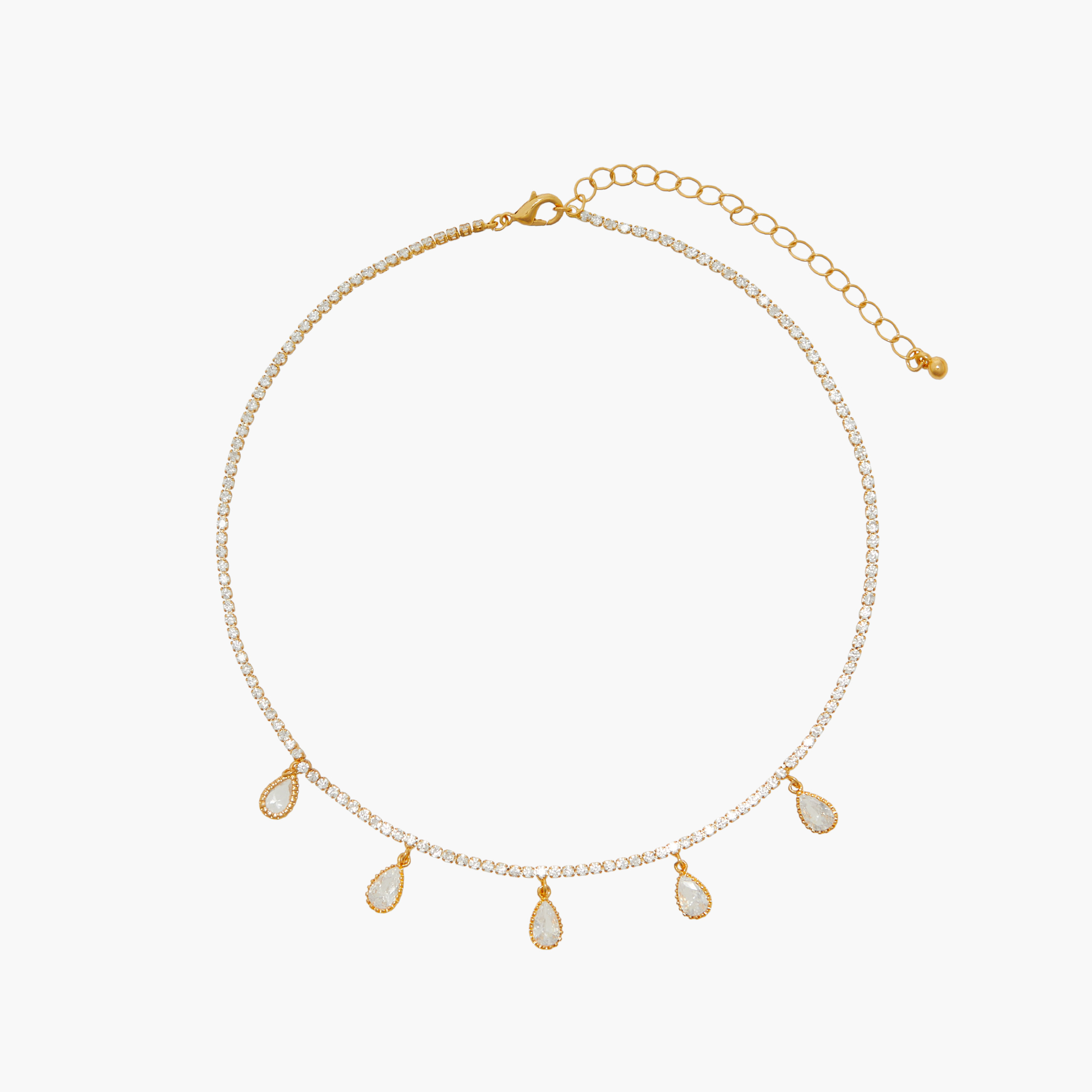 قلادة بحُلي متدلية ومشبك إغلاق وتزيينات أحجار الزركونيا-women-watchesandjewellery-jewellery-necklacesandpendants-image-1