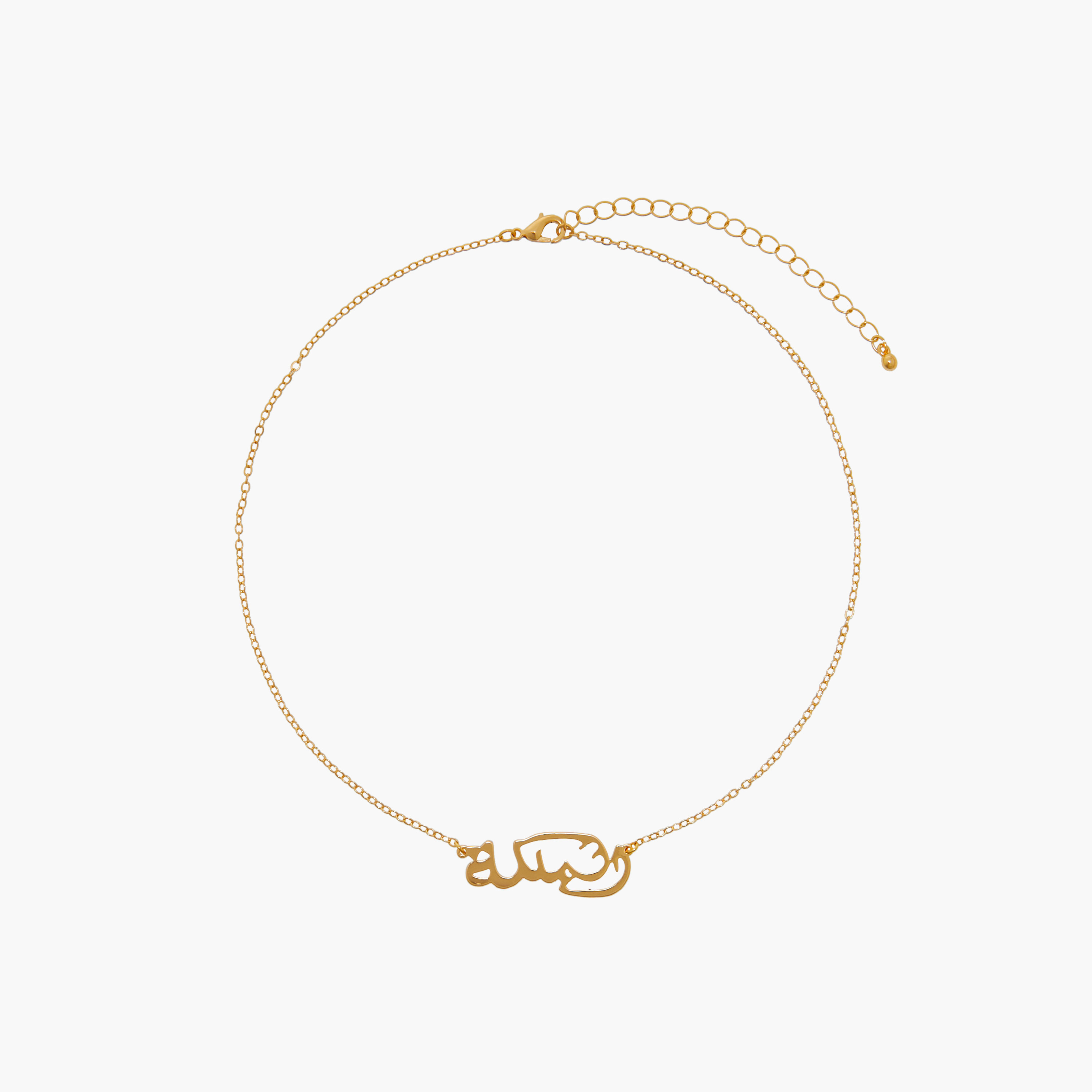 Metallic Arabic Pendant Necklace with Lobster Clasp Closure-women-watchesandjewellery-jewellery-necklacesandpendants-image-1