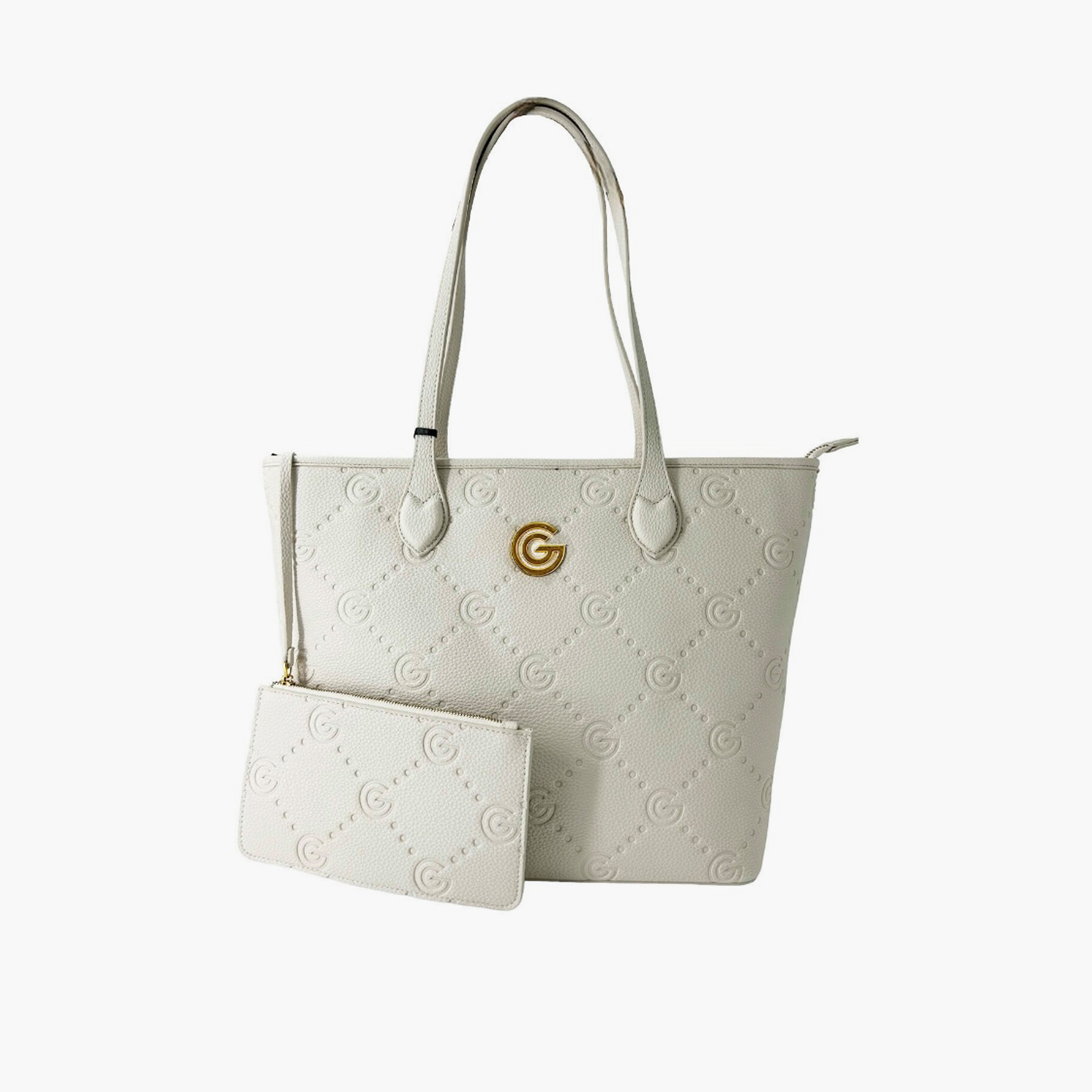 Gabriella Gucci Monogram Embossed Tote Bag with Pouch-women-bagsandwallets-handbags-image-9