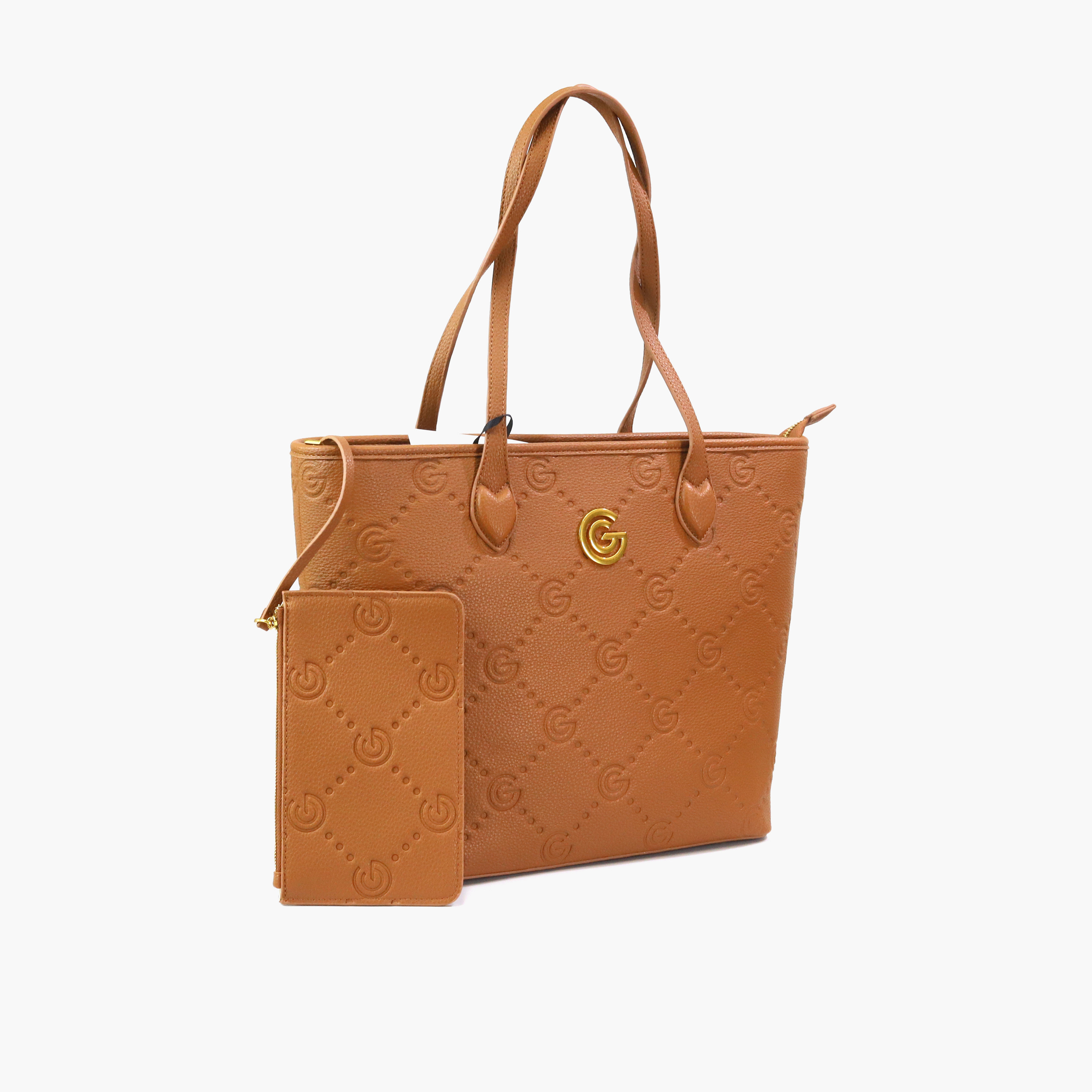 Gabriella Gucci Monogram Embossed Tote Bag with Pouch-women-bagsandwallets-handbags-image-11