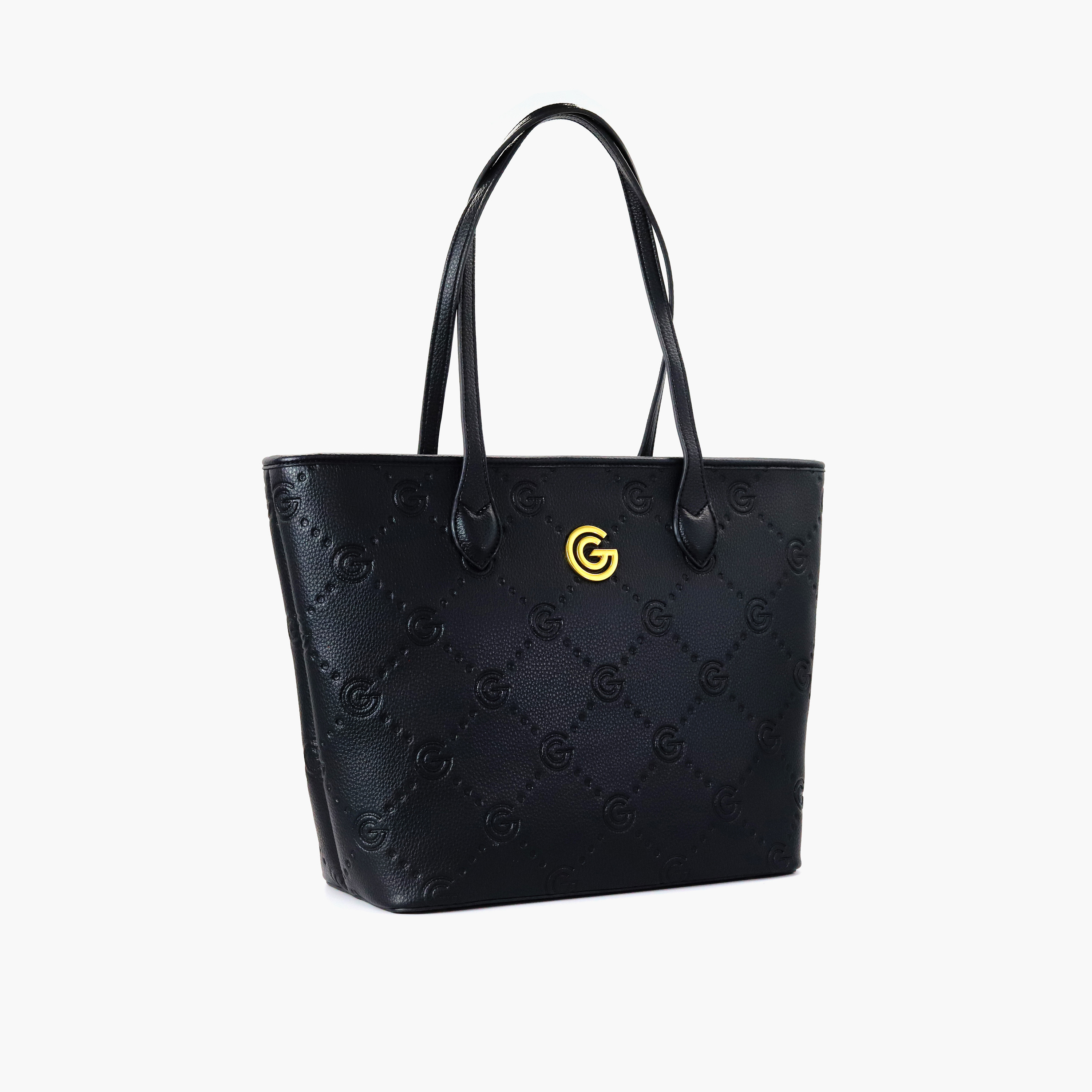 Gabriella Gucci Monogram Embossed Tote Bag with Pouch-women-bagsandwallets-handbags-image-2