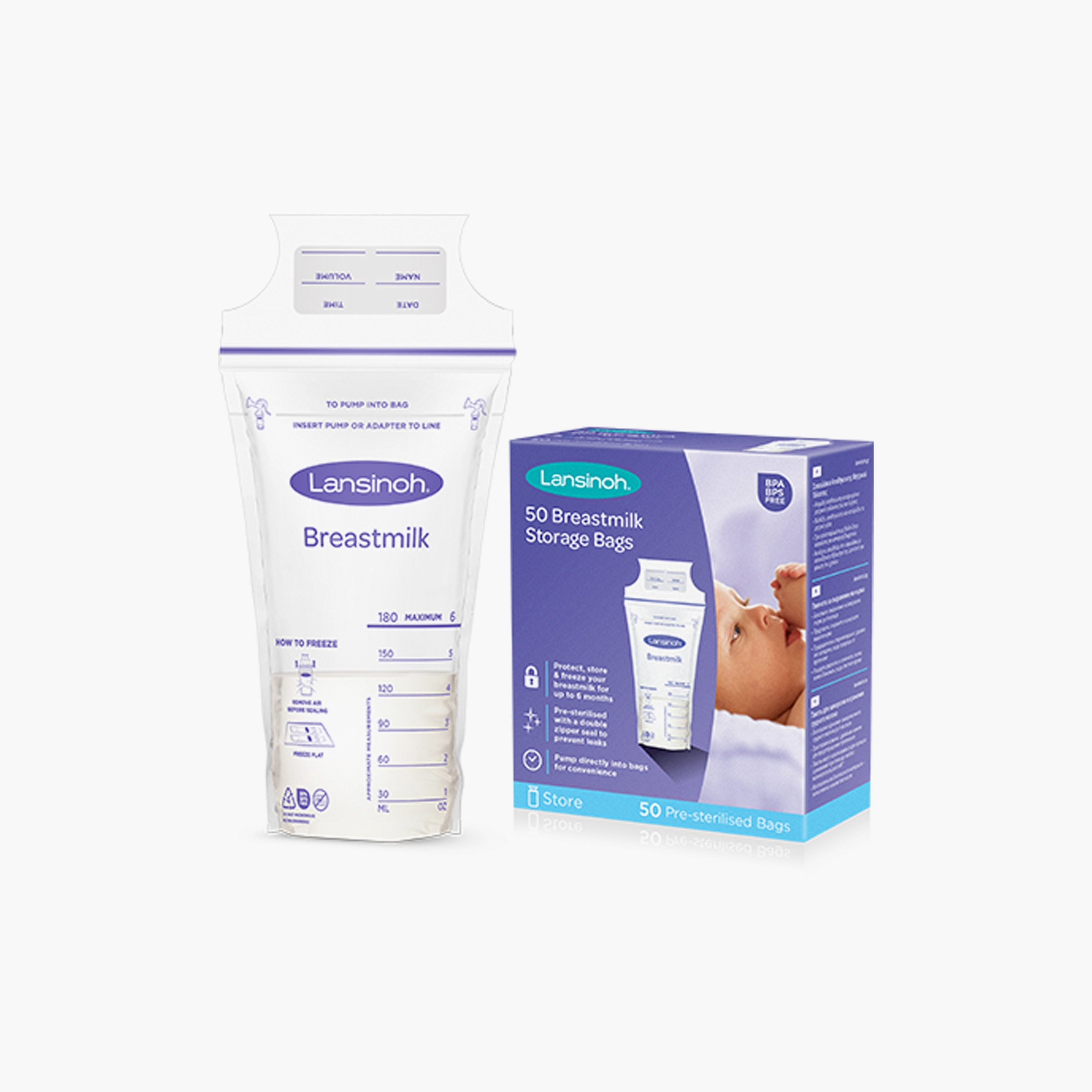 Lansinoh 50-Piece Breastmilk Storage Bags-baby-feeding-breastfeedingandcare-image-2