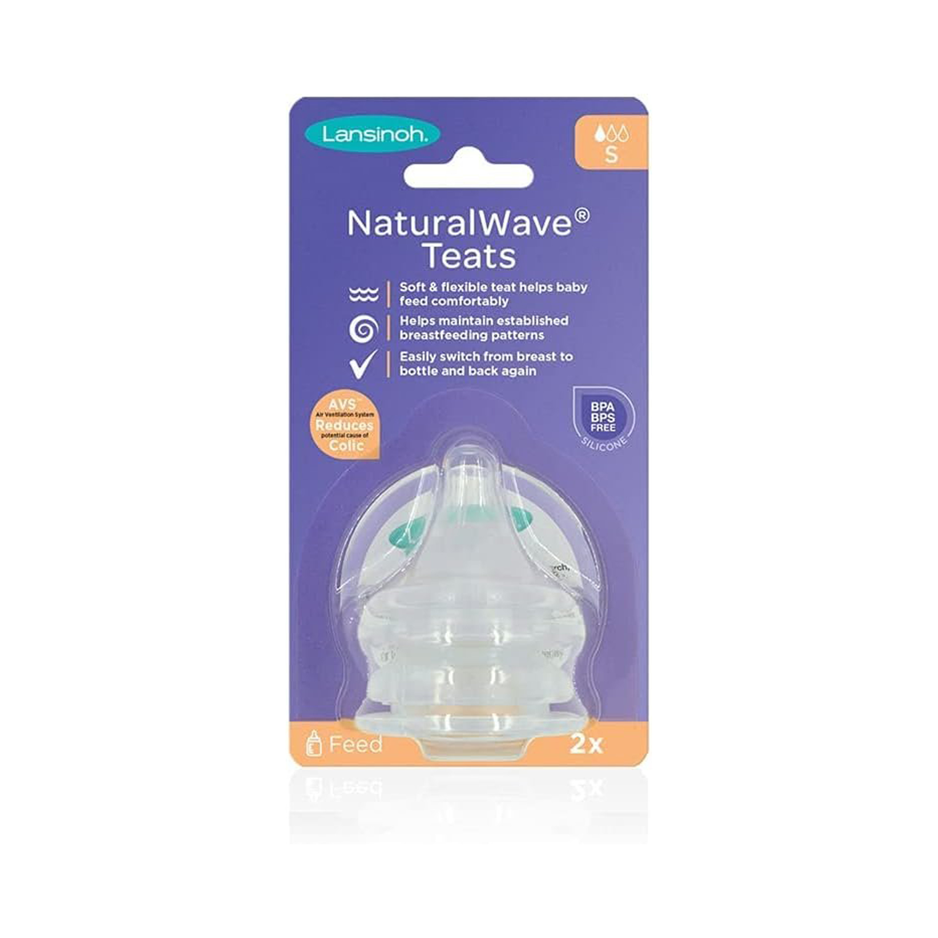 Lansinoh 2-Piece NaturalWave Slow Flow Teats-baby-feeding-feedingbottles-bottlesandteats-image-2