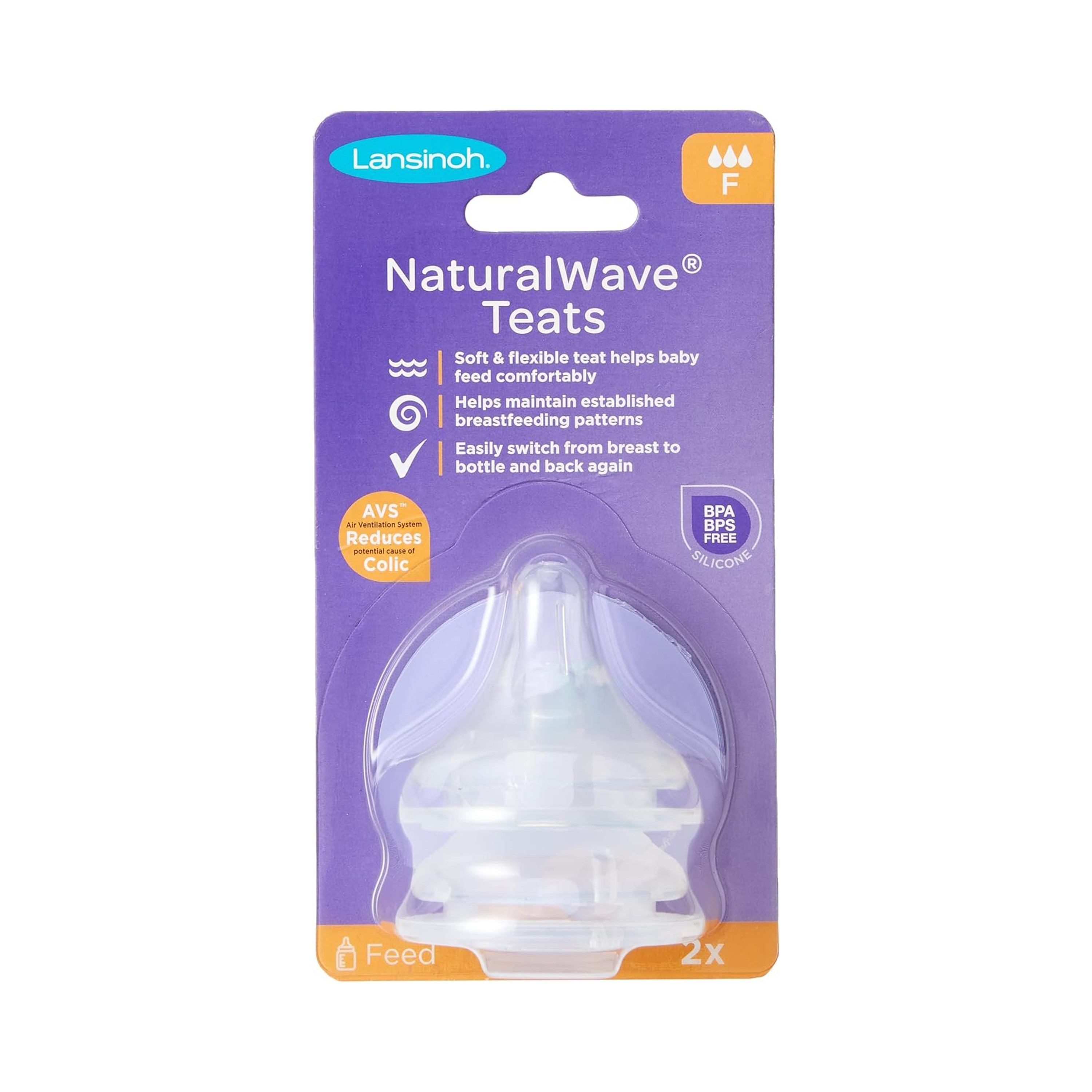 Lansinoh 2-Piece NaturalWave Fast Flow Teats-baby-feeding-feedingbottles-bottlesandteats-image-2