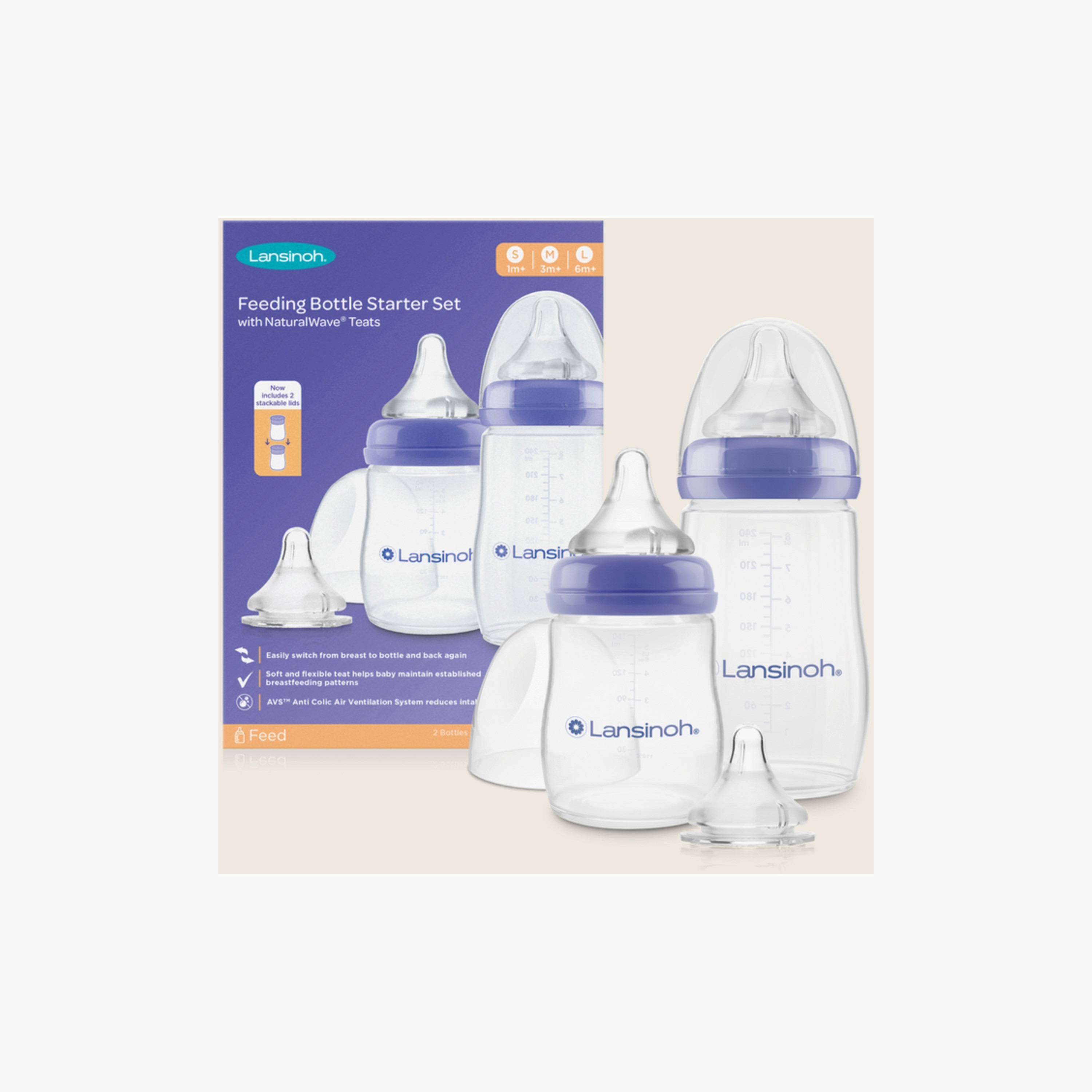 Lansinoh Feeding Bottle - 240 ml-baby-feeding-feedingbottles-bottlesandteats-image-1
