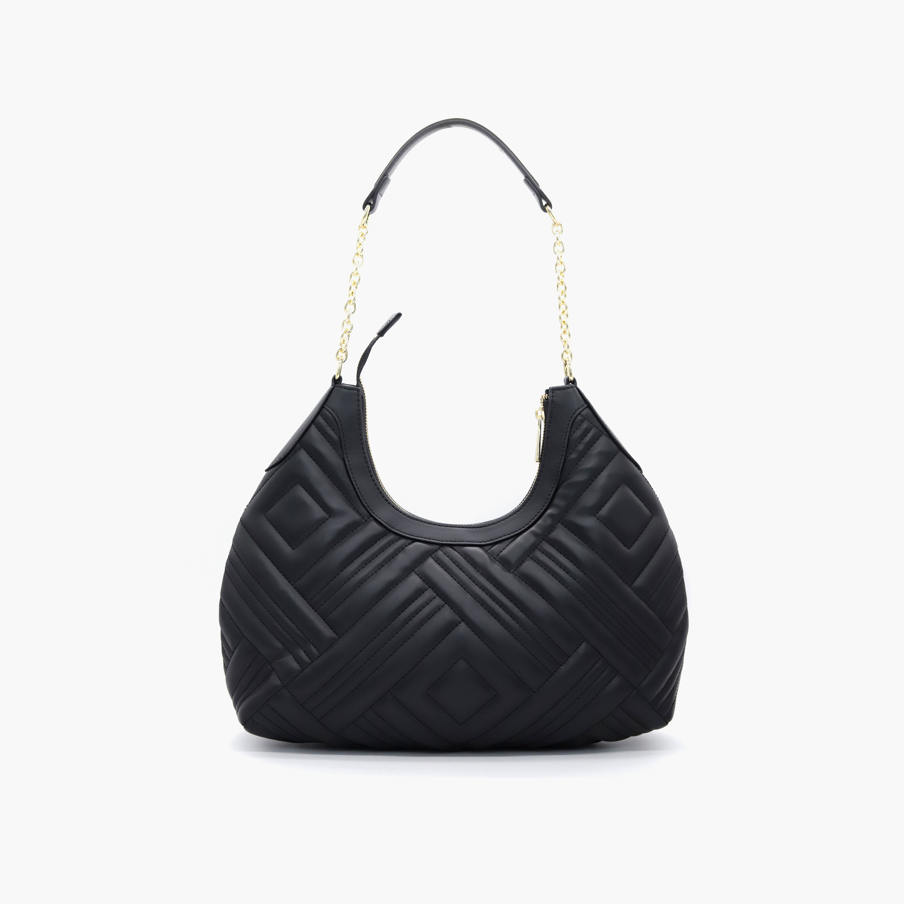 شنطة كتف مبطنة بمقبض سلسلة وسحّاب إغلاق من في إيطاليا-women-bagsandwallets-handbags-image-4