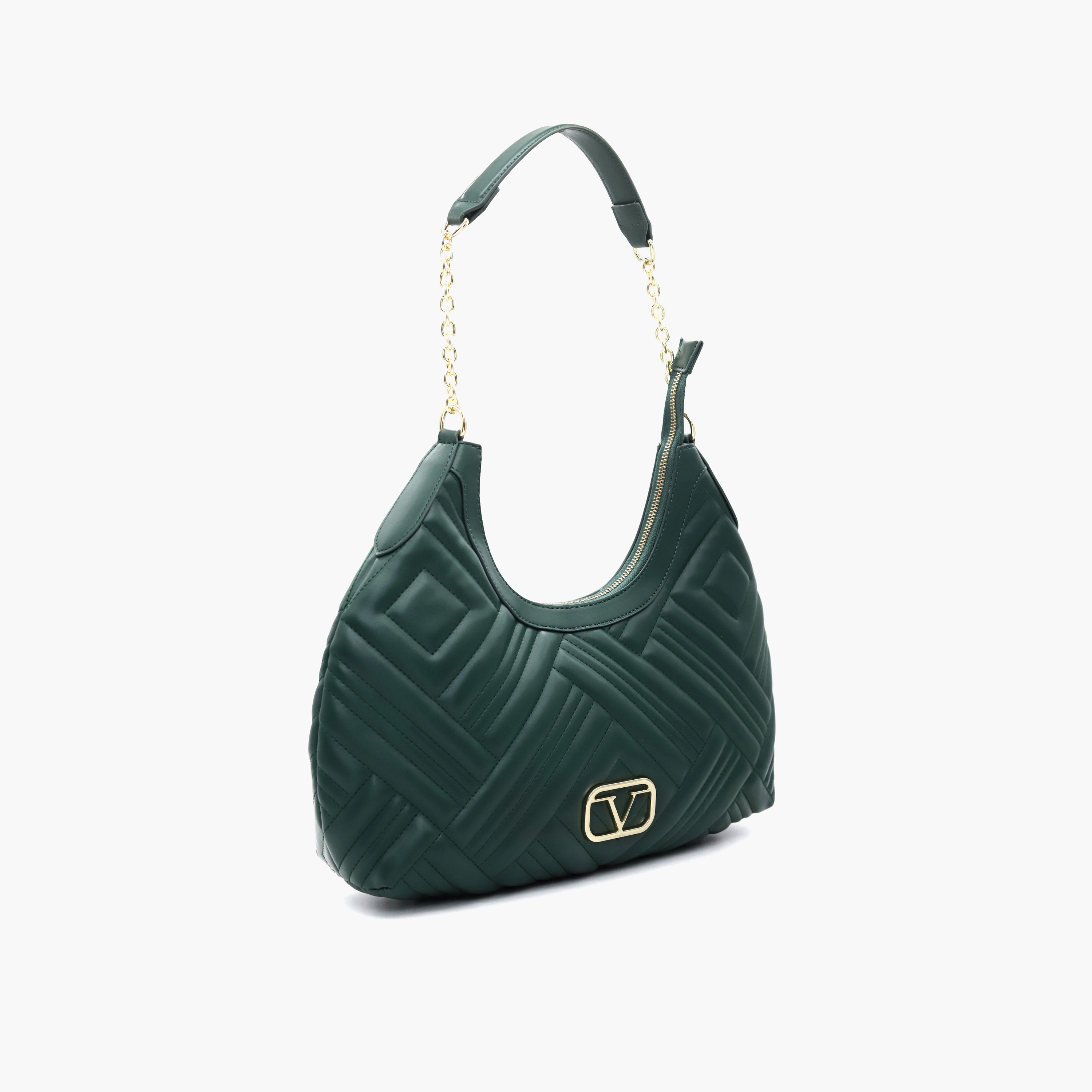 شنطة كتف مبطنة بمقبض سلسلة وسحّاب إغلاق من في إيطاليا-women-bagsandwallets-handbags-image-10