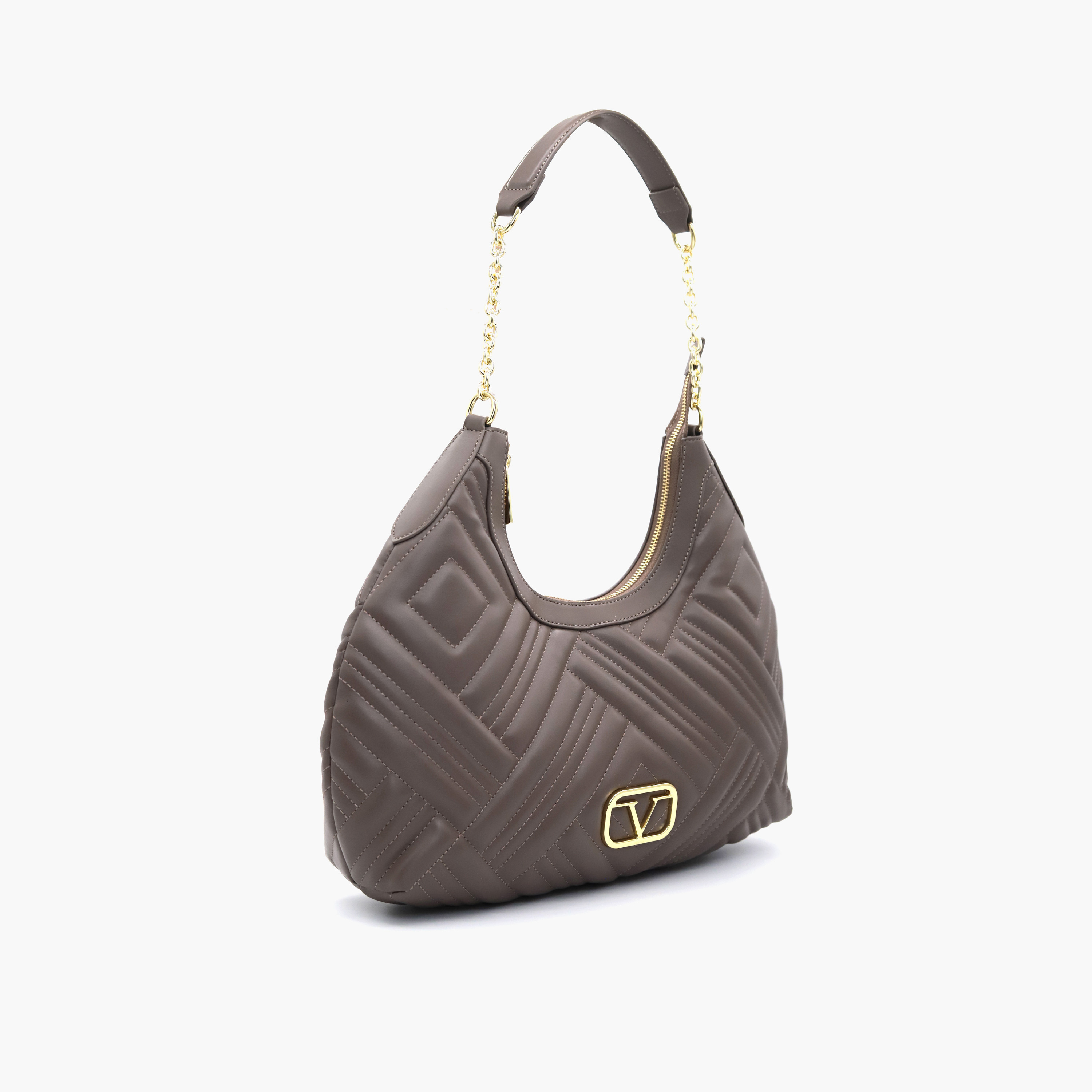 شنطة كتف مبطنة بمقبض سلسلة وسحّاب إغلاق من في إيطاليا-women-bagsandwallets-handbags-image-18