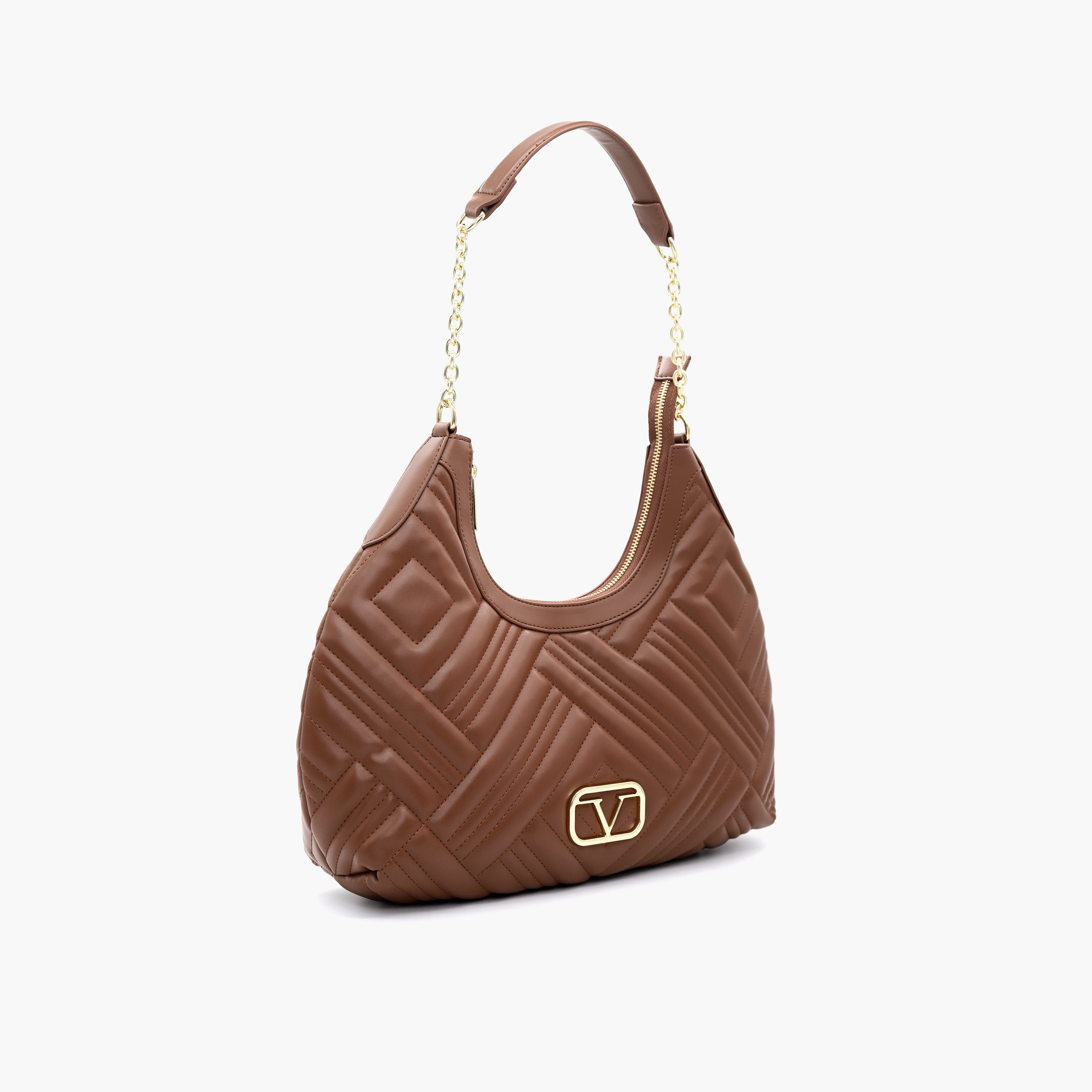 شنطة كتف مبطنة بمقبض سلسلة وسحّاب إغلاق من في إيطاليا-women-bagsandwallets-handbags-image-26