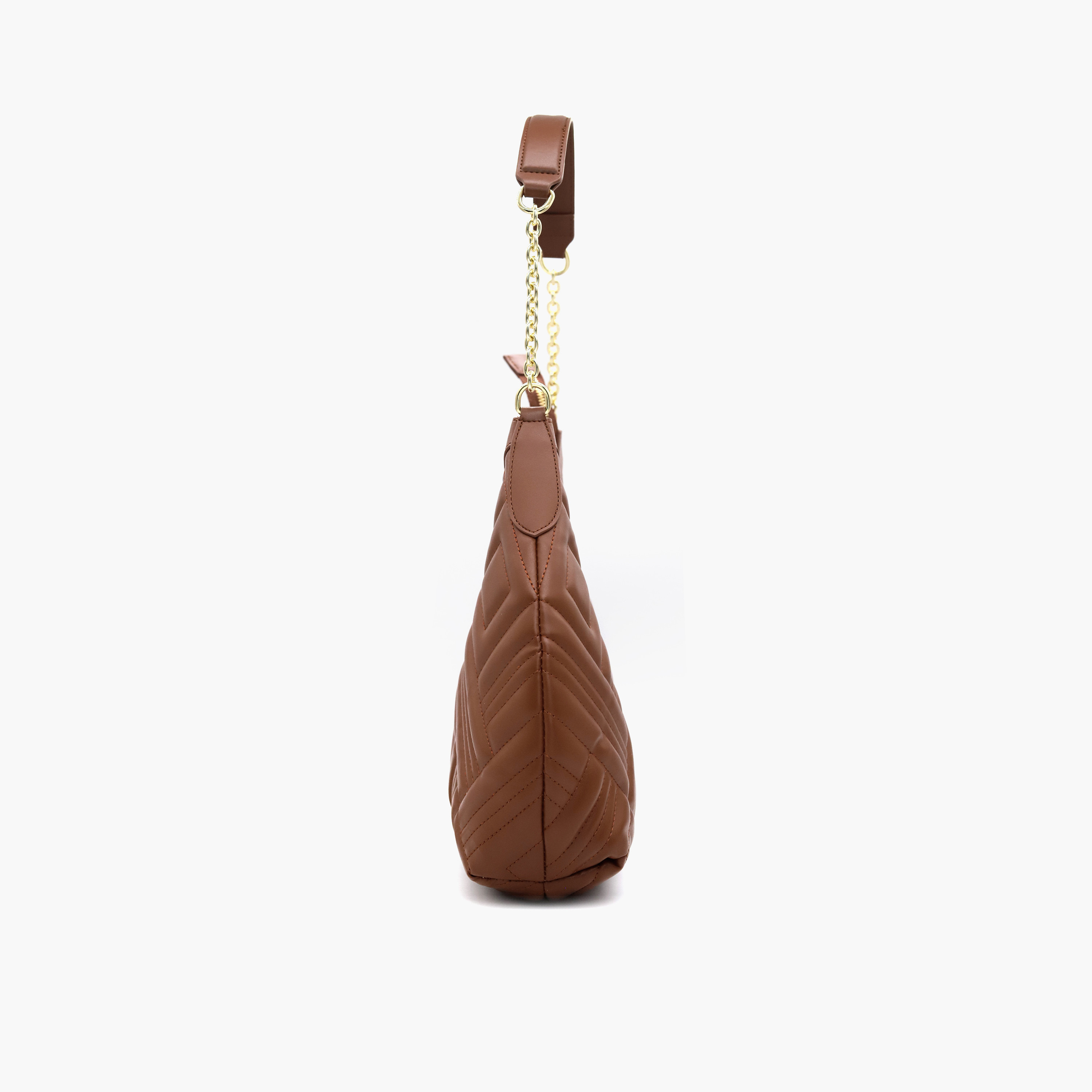 V Italia Quilted Shoulder Bag with Chain Handle and Zip Closure-women-bagsandwallets-handbags-image-3
