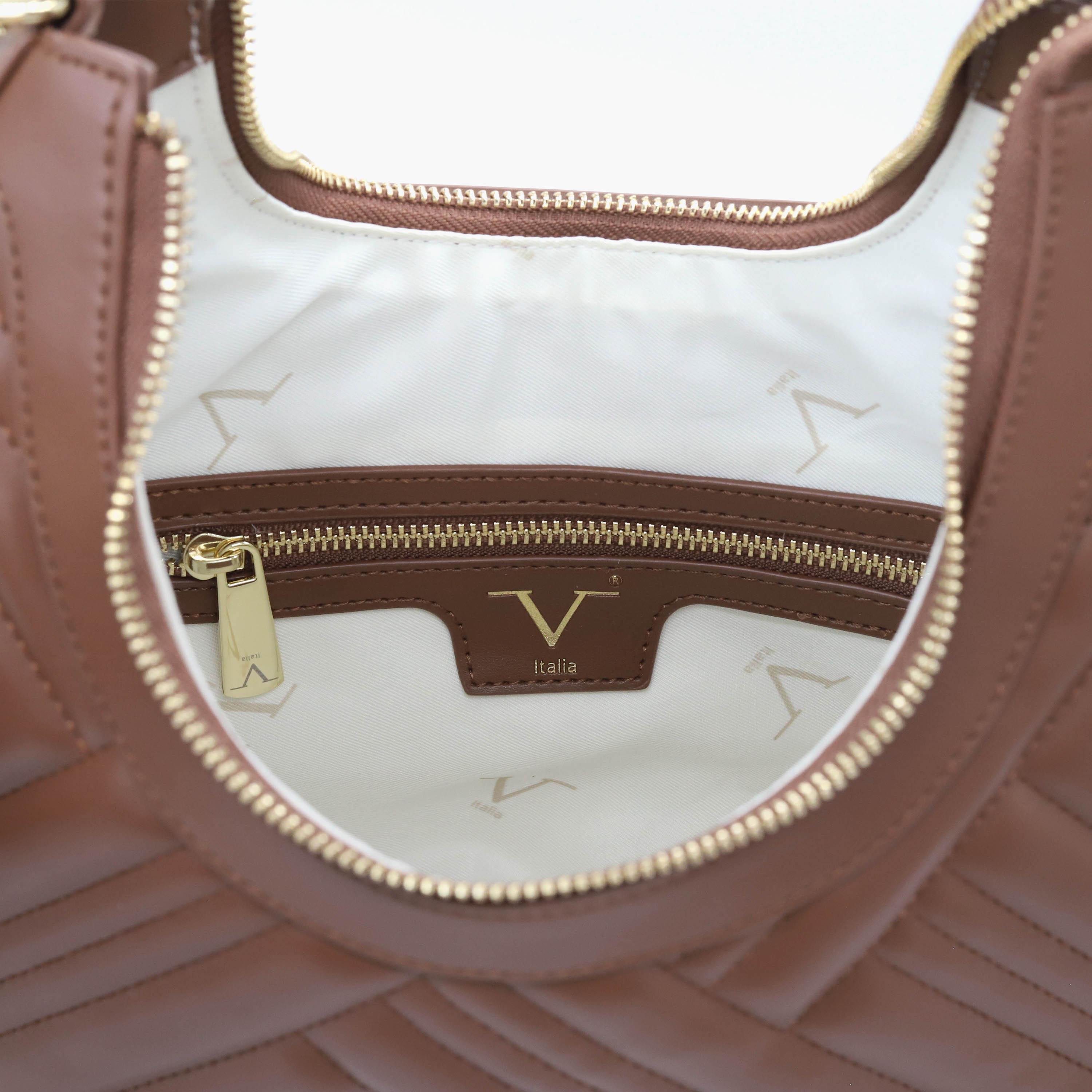 V Italia Quilted Shoulder Bag with Chain Handle and Zip Closure-women-bagsandwallets-handbags-image-8