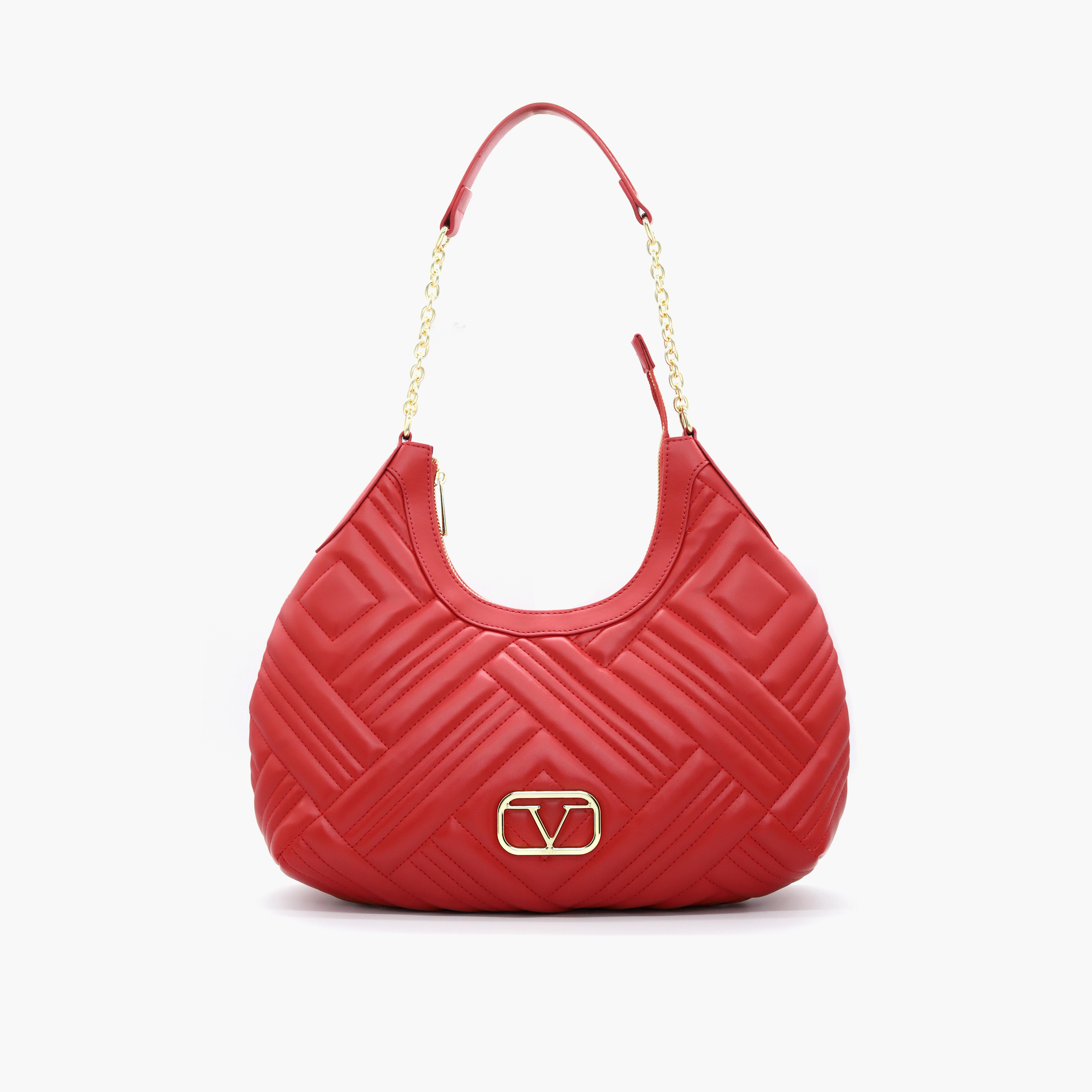 شنطة كتف مبطنة بمقبض سلسلة وسحّاب إغلاق من في إيطاليا-women-bagsandwallets-handbags-image-33