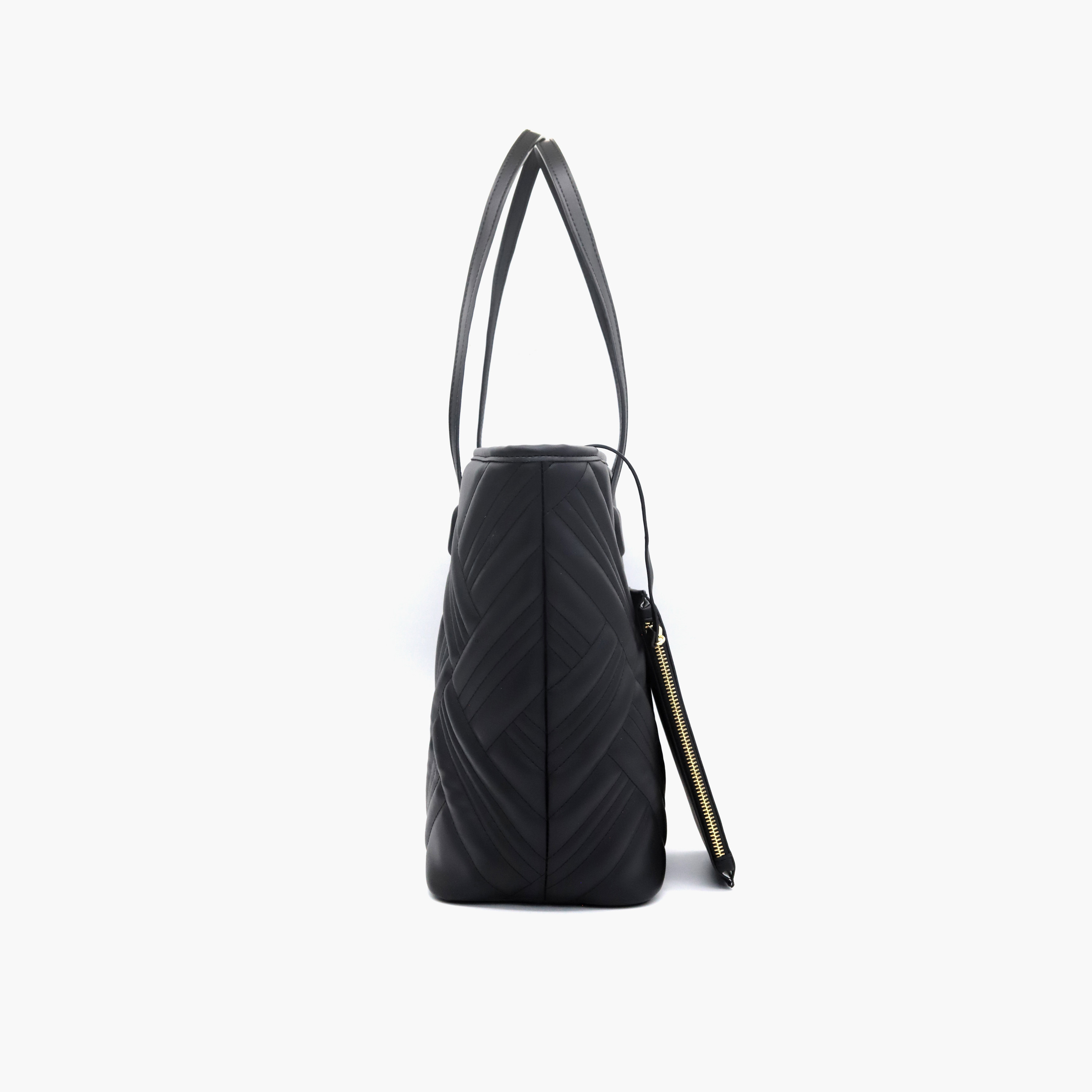 V Italia Quilted Tote Bag with Double Handle and Pouch-women-bagsandwallets-handbags-image-3