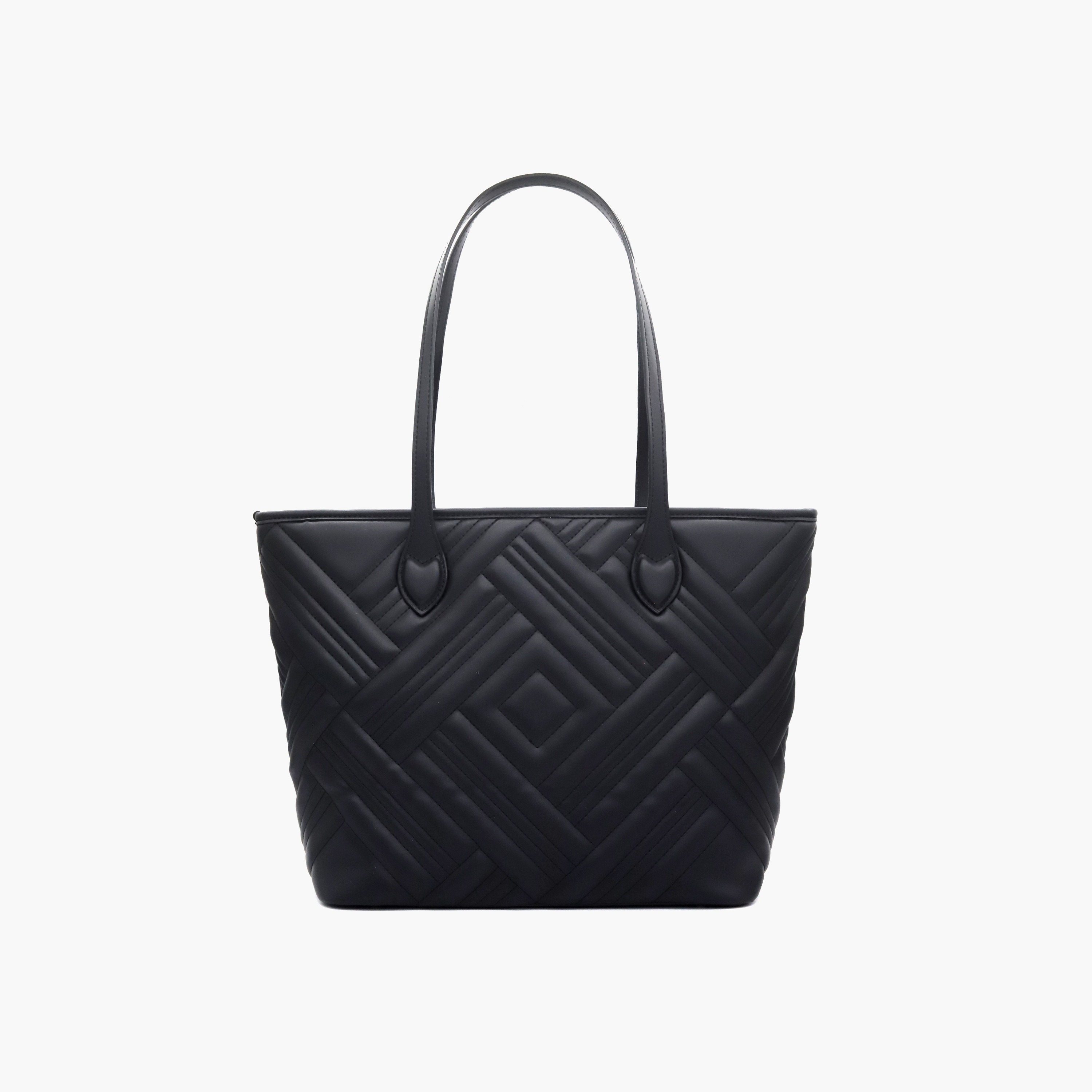 V Italia Quilted Tote Bag with Double Handle and Pouch-women-bagsandwallets-handbags-image-4