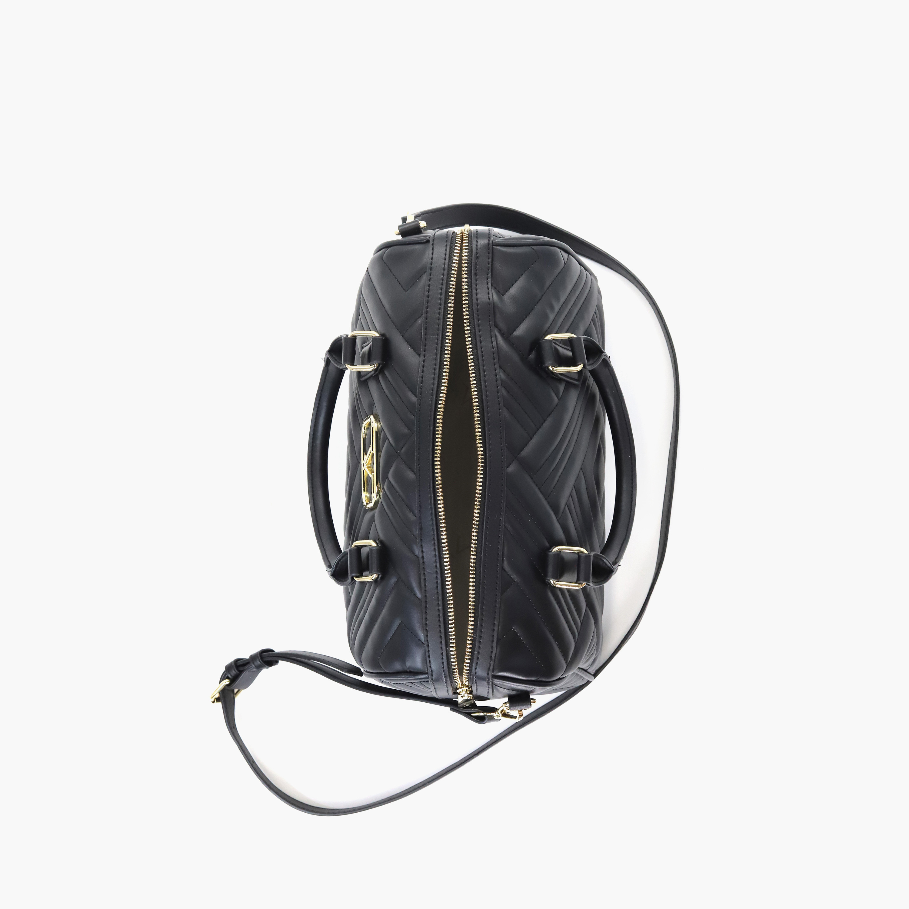 V Italia Quilted Tote Bag with Detachable Strap and Zip Closure-women-bagsandwallets-handbags-image-6