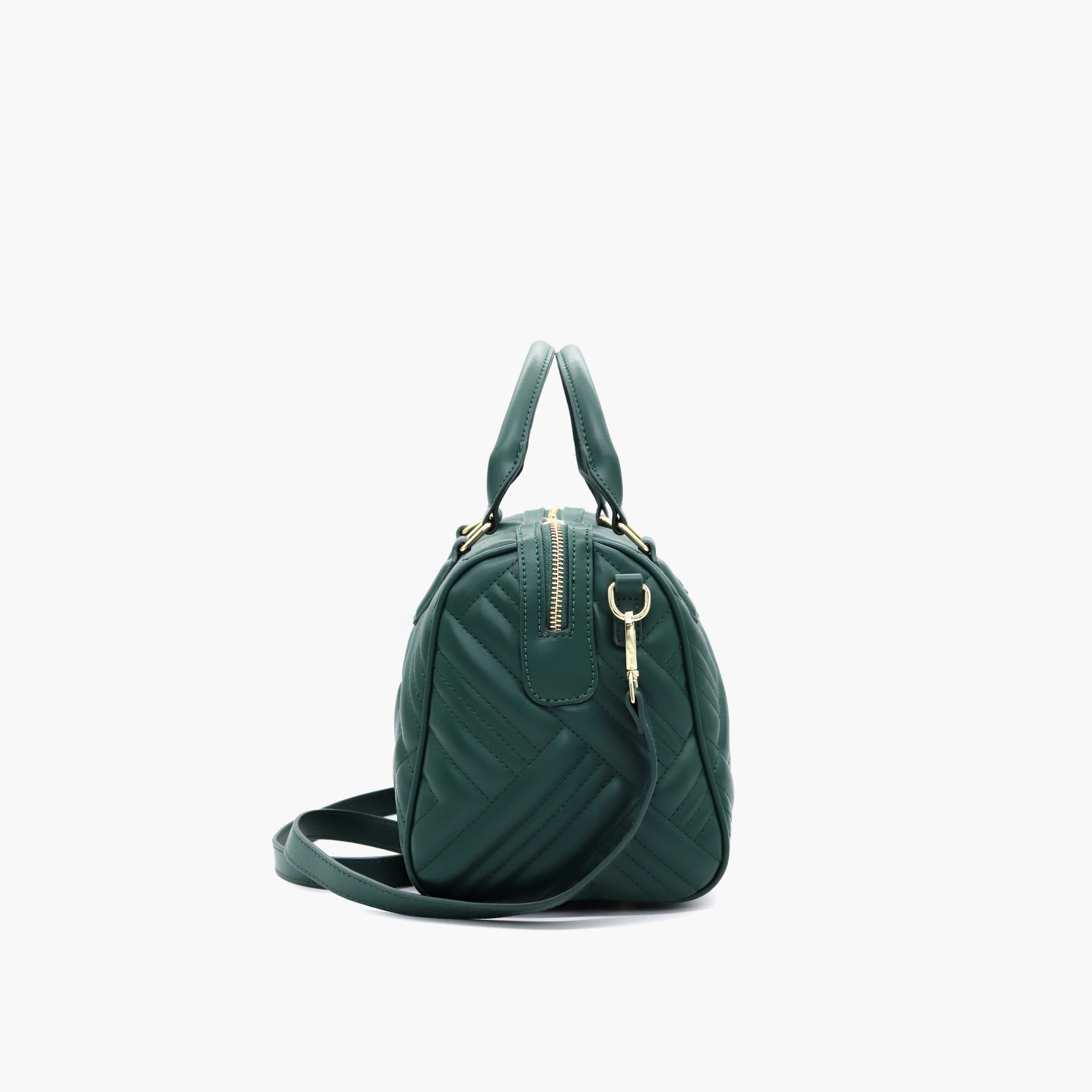 V Italia Quilted Tote Bag with Detachable Strap and Zip Closure-women-bagsandwallets-handbags-image-11