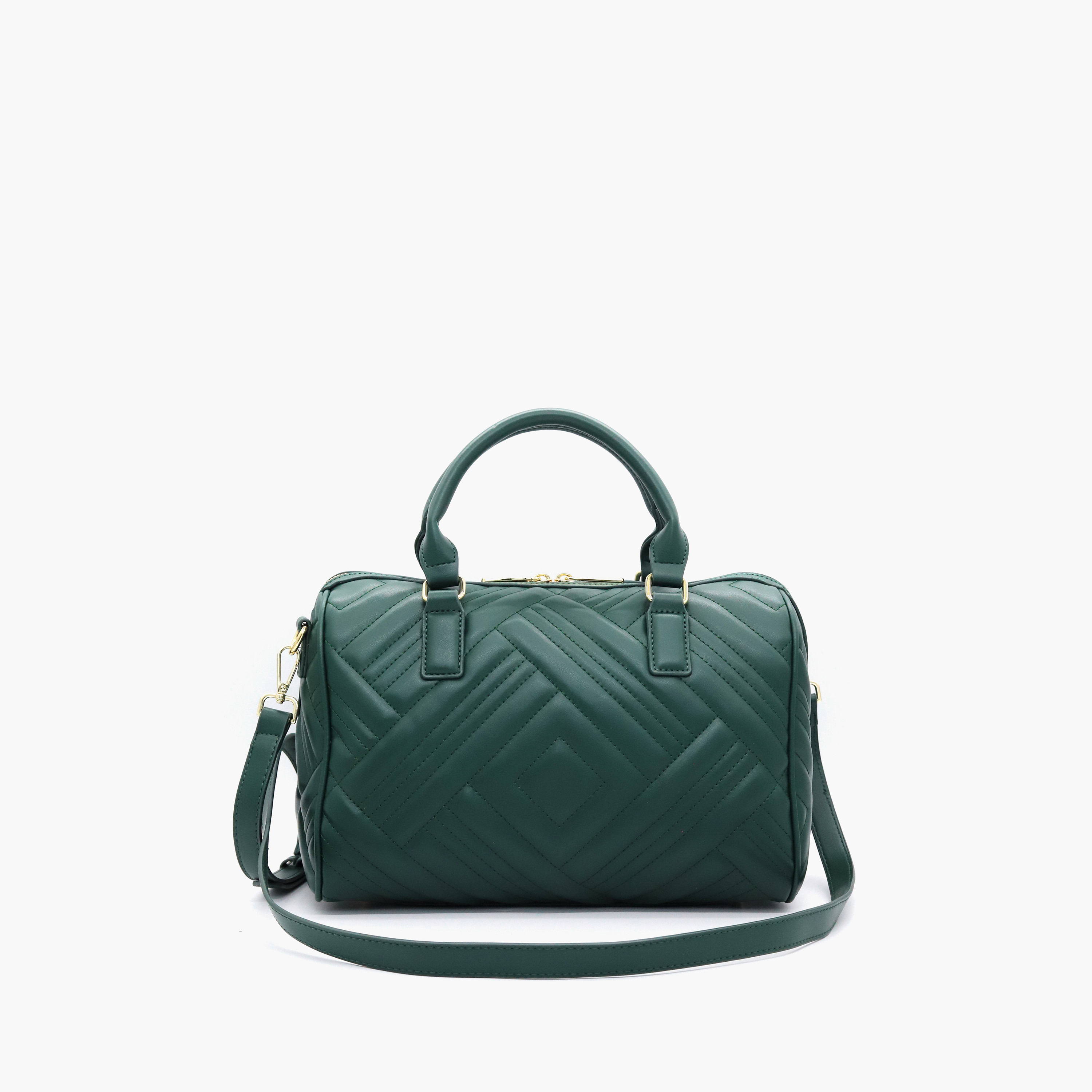 V Italia Quilted Tote Bag with Detachable Strap and Zip Closure-women-bagsandwallets-handbags-image-12