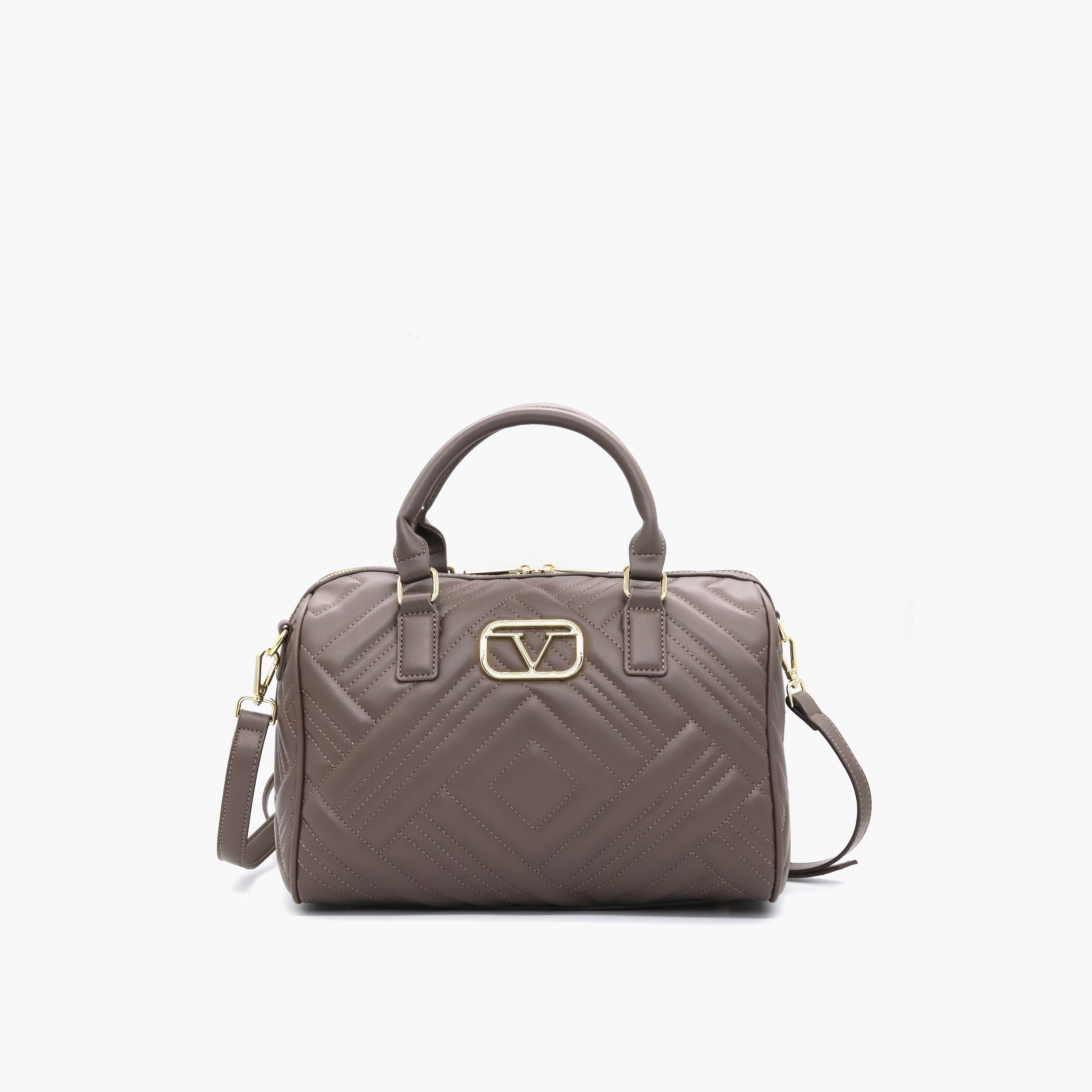 V Italia Quilted Tote Bag with Detachable Strap and Zip Closure-women-bagsandwallets-handbags-image-17