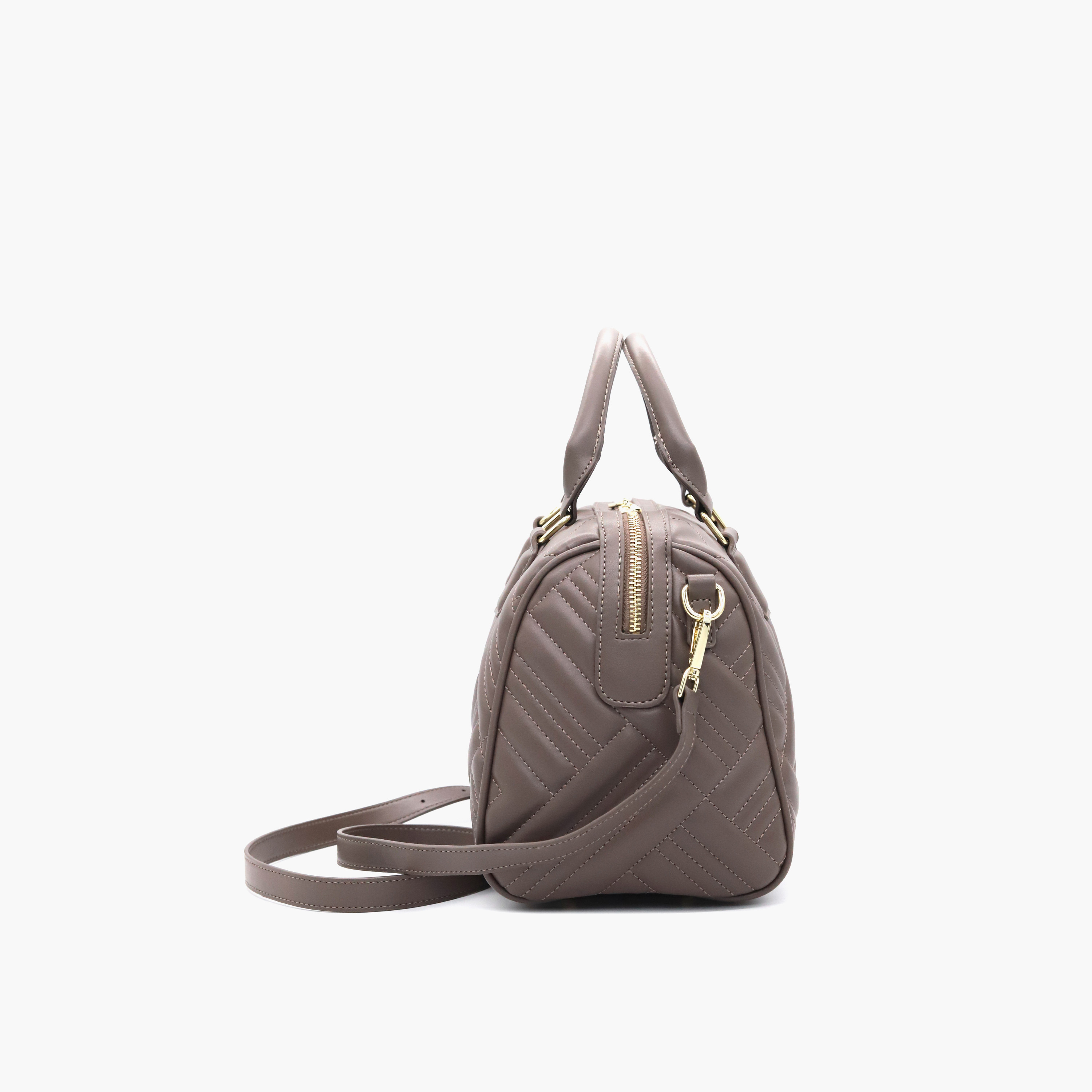 V Italia Quilted Tote Bag with Detachable Strap and Zip Closure-women-bagsandwallets-handbags-image-19