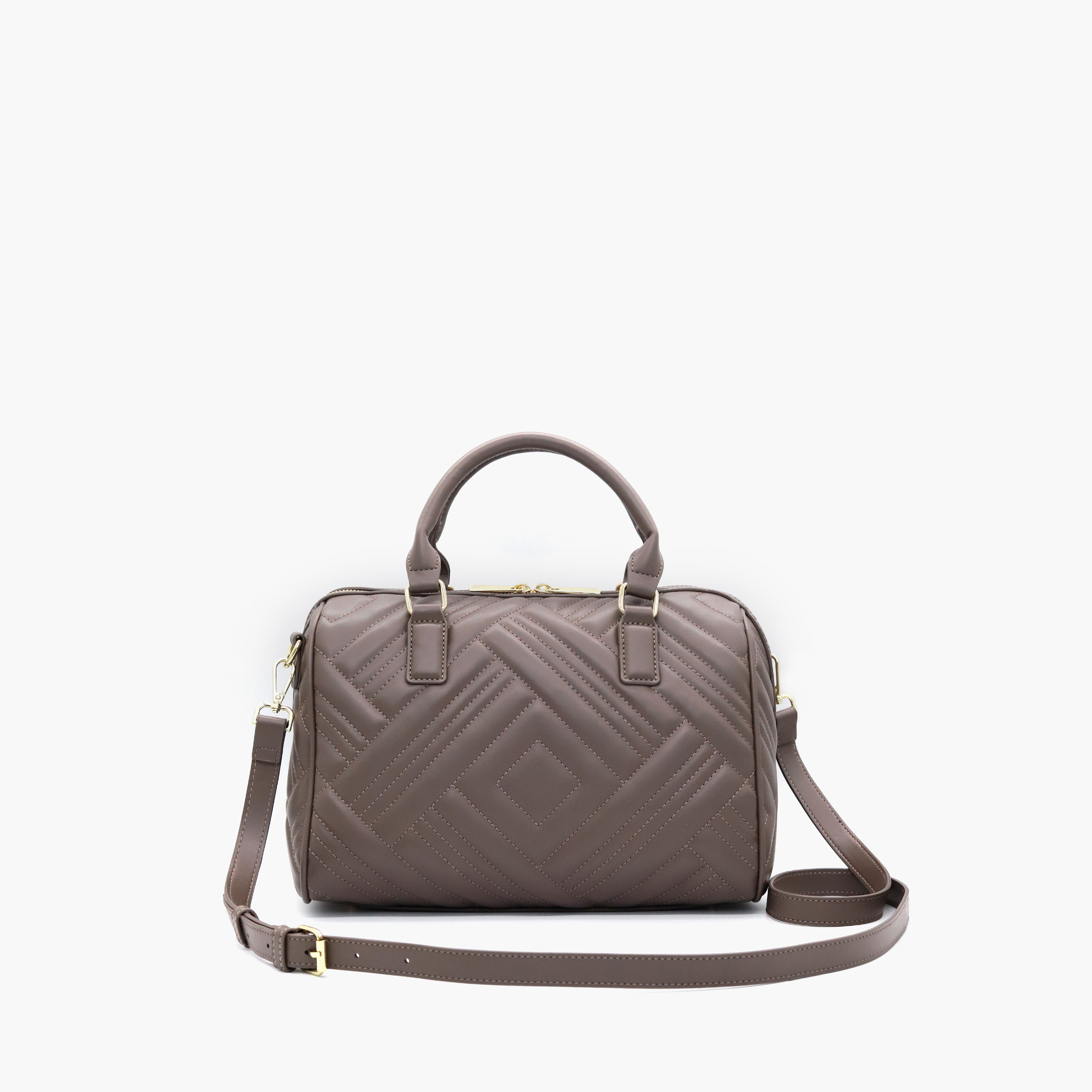 V Italia Quilted Tote Bag with Detachable Strap and Zip Closure-women-bagsandwallets-handbags-image-20