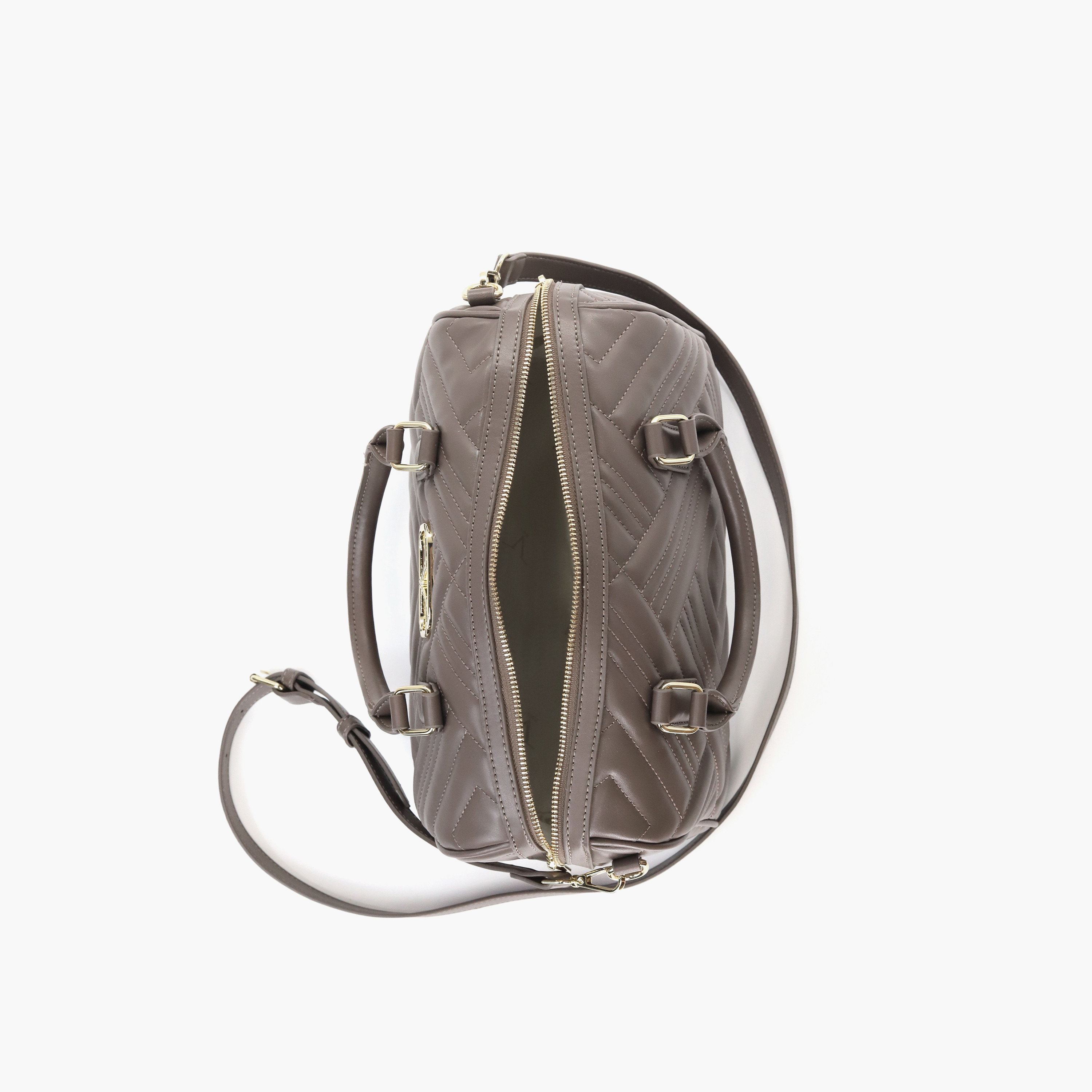 V Italia Quilted Tote Bag with Detachable Strap and Zip Closure-women-bagsandwallets-handbags-image-22