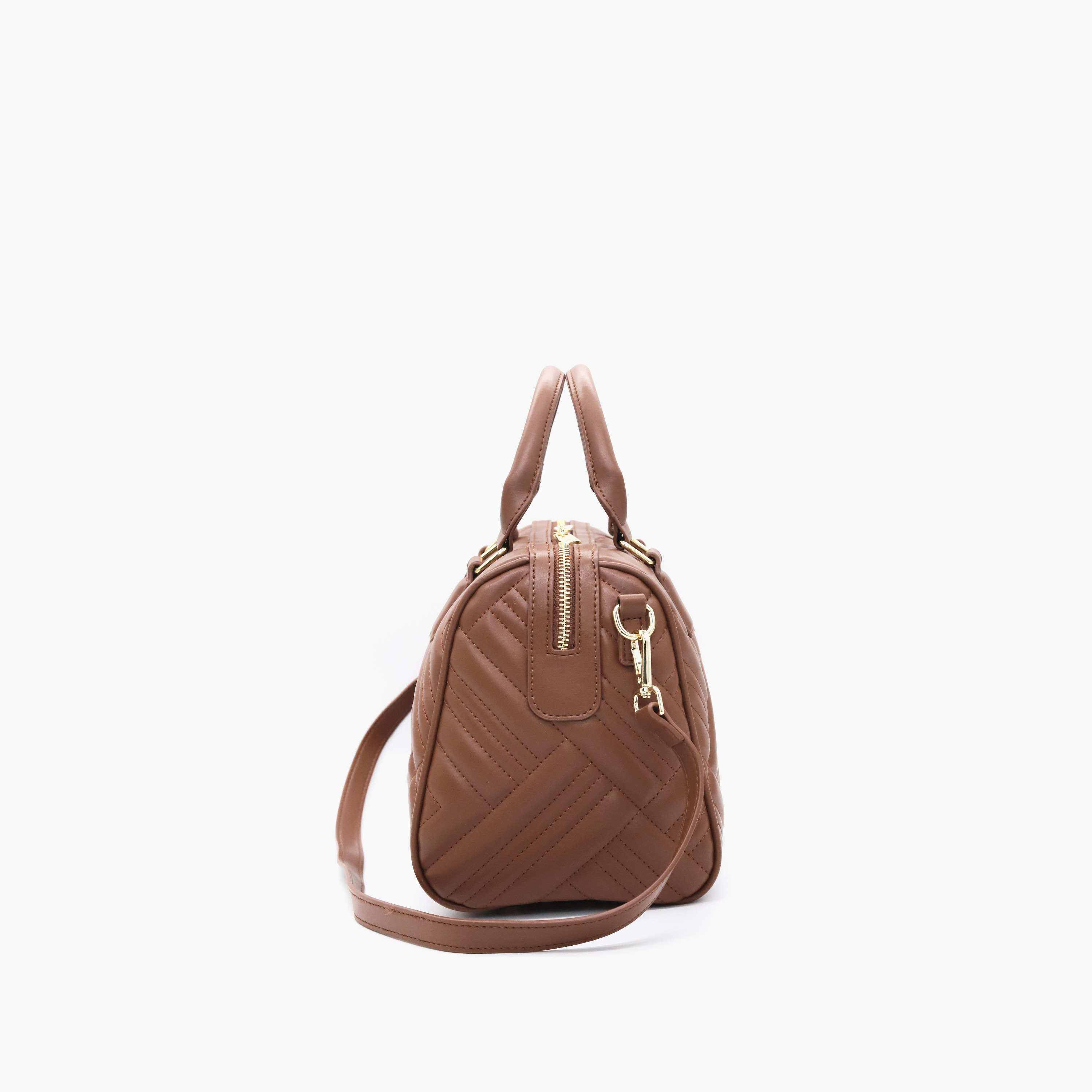 V Italia Quilted Tote Bag with Detachable Strap and Zip Closure-women-bagsandwallets-handbags-image-27