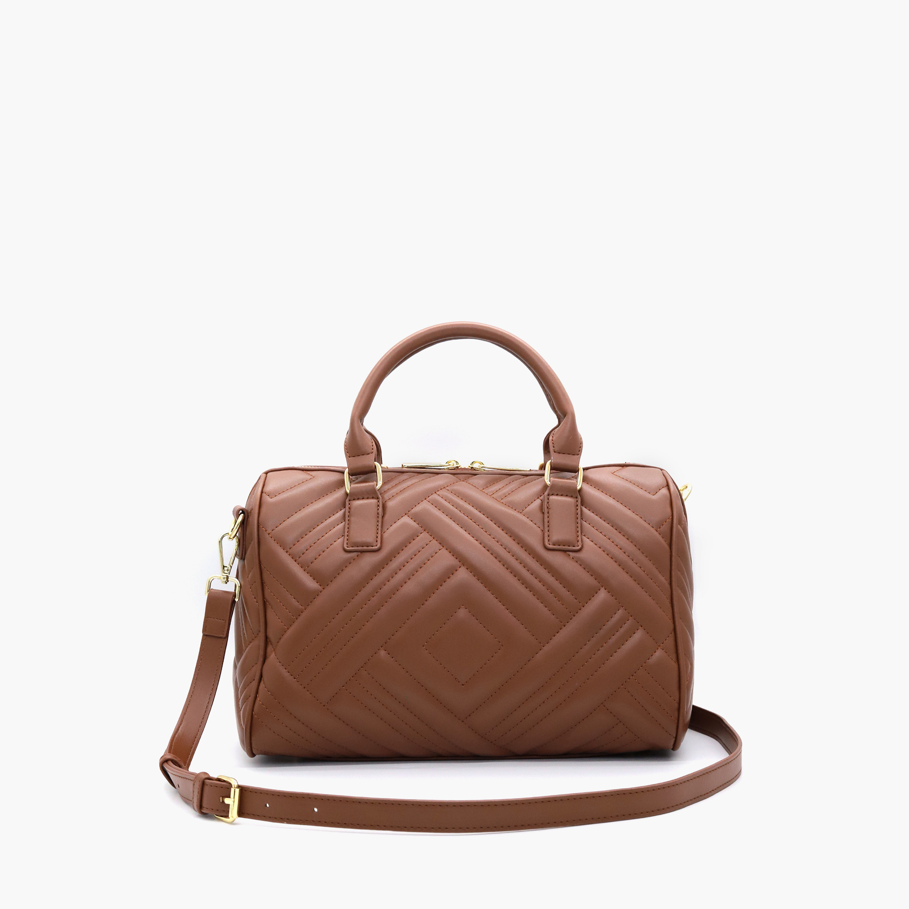 V Italia Quilted Tote Bag with Detachable Strap and Zip Closure-women-bagsandwallets-handbags-image-28