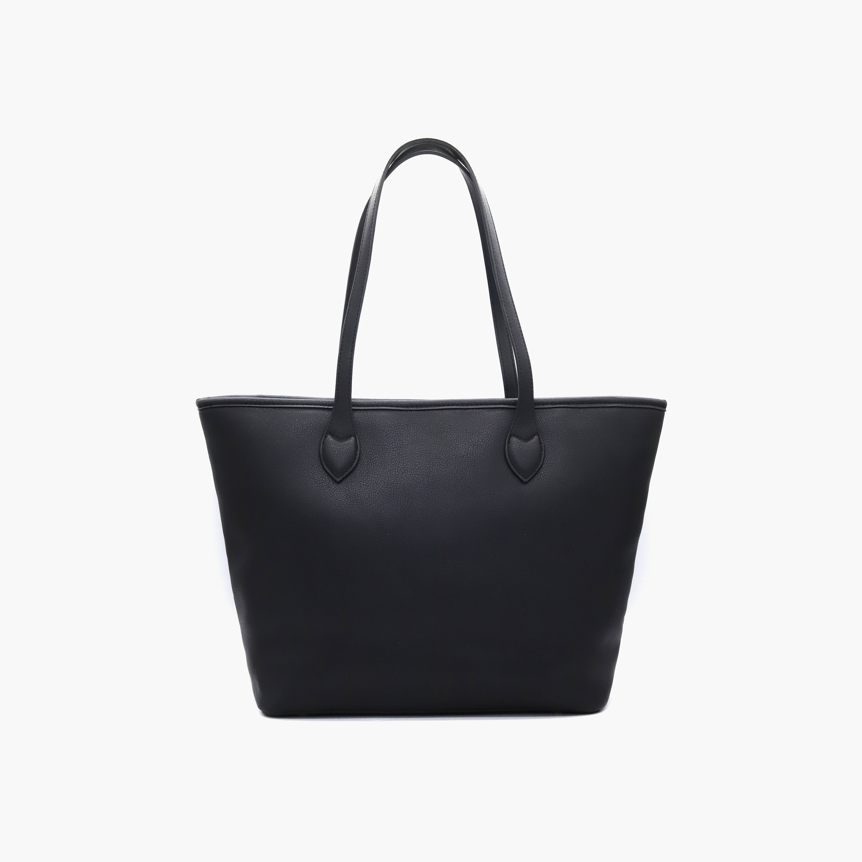 V Italia Solid Tote Bag with Double Handle and Pouch-women-bagsandwallets-handbags-image-4