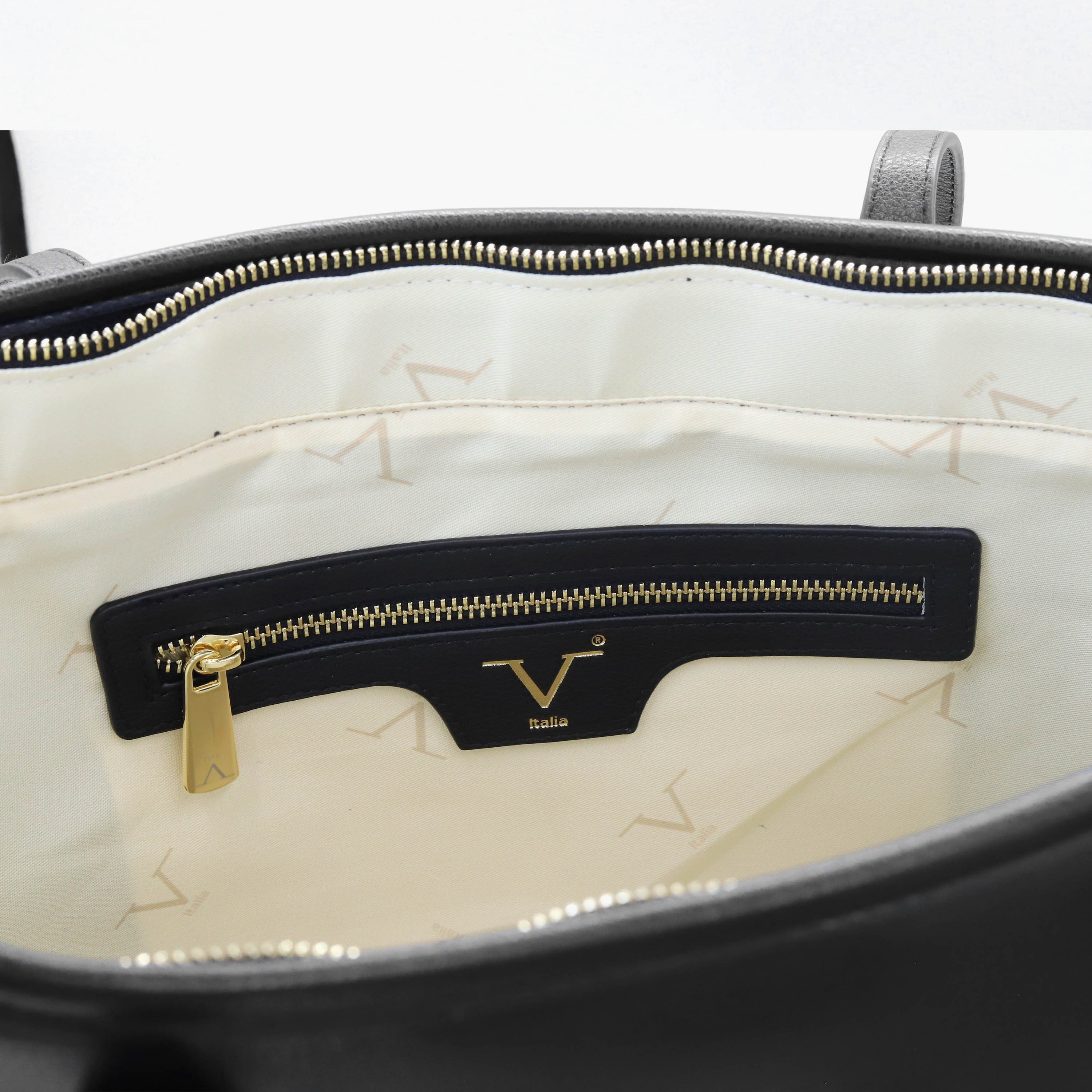 V Italia Solid Tote Bag with Double Handle and Pouch-women-bagsandwallets-handbags-image-8