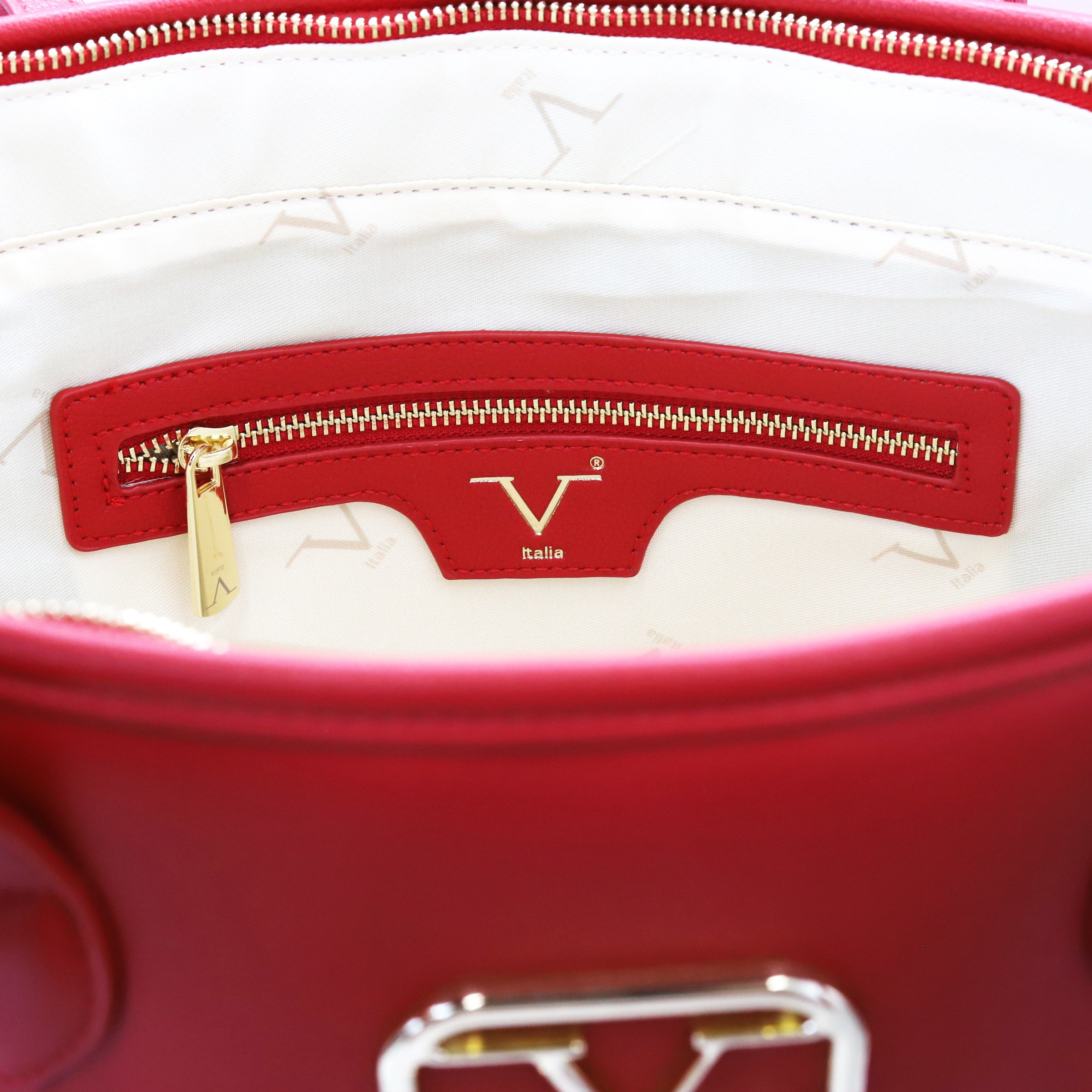 V Italia Solid Tote Bag with Double Handle and Pouch-women-bagsandwallets-handbags-image-16