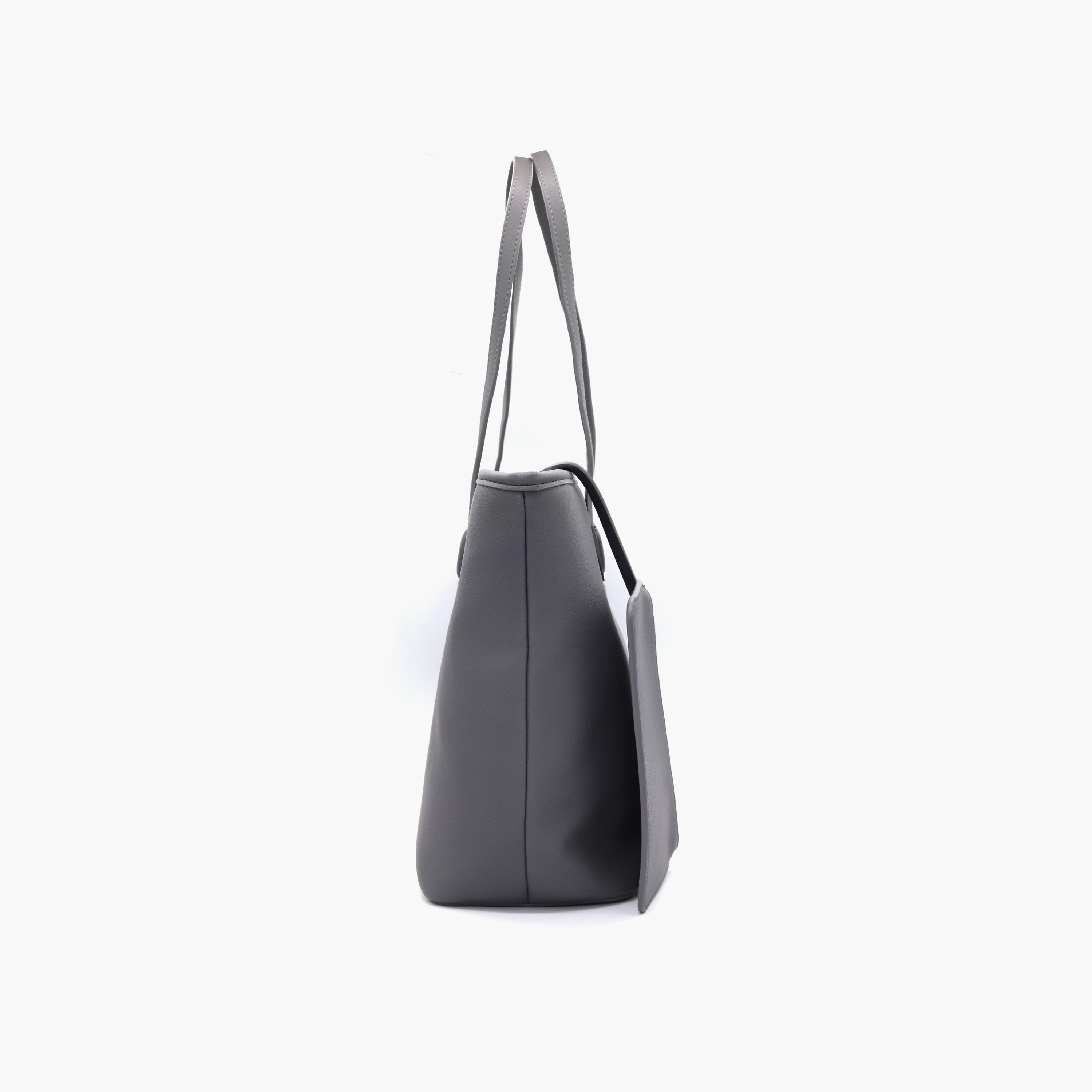 V Italia Solid Tote Bag with Double Handle and Pouch-women-bagsandwallets-handbags-image-19