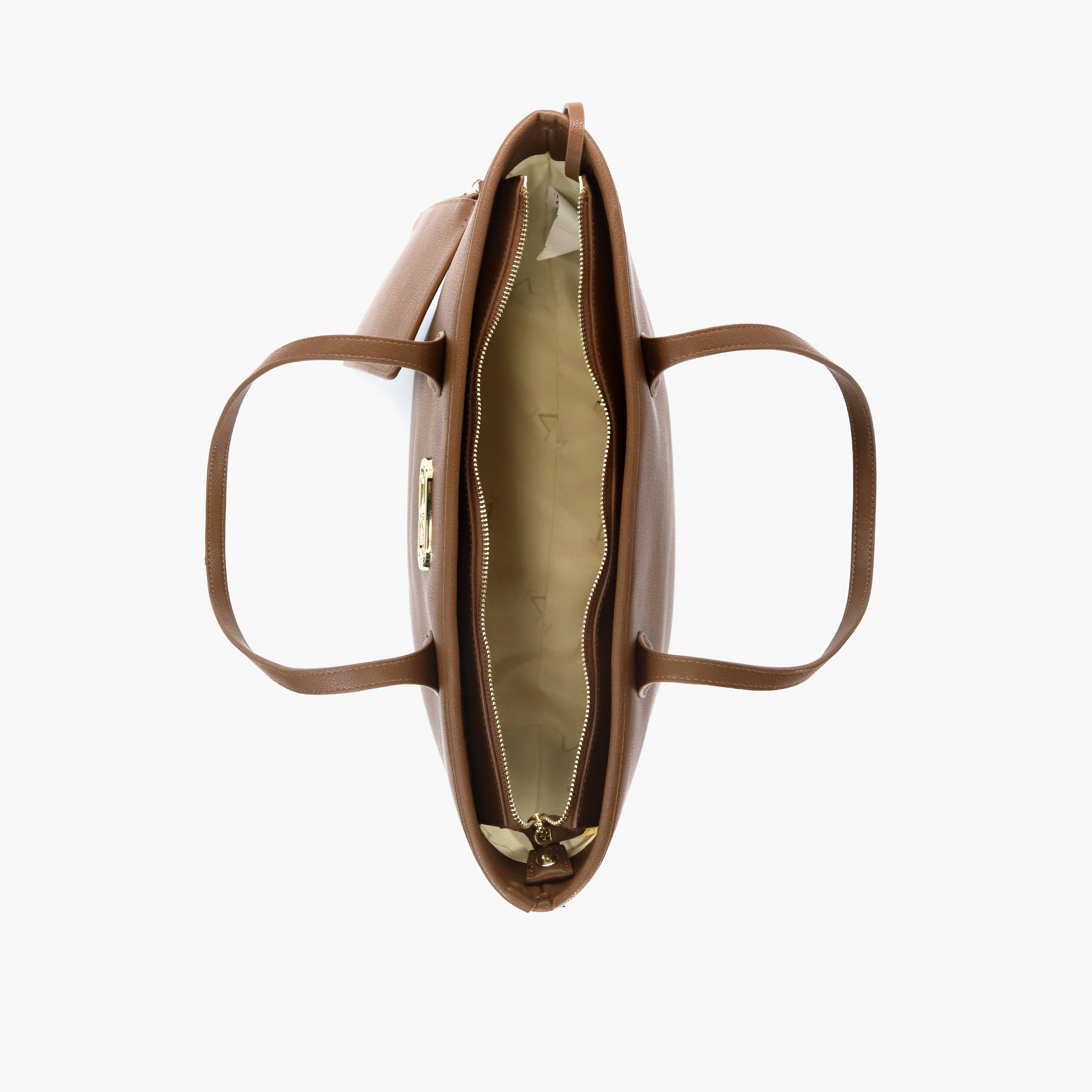 V Italia Solid Tote Bag with Double Handle and Pouch-women-bagsandwallets-handbags-image-38