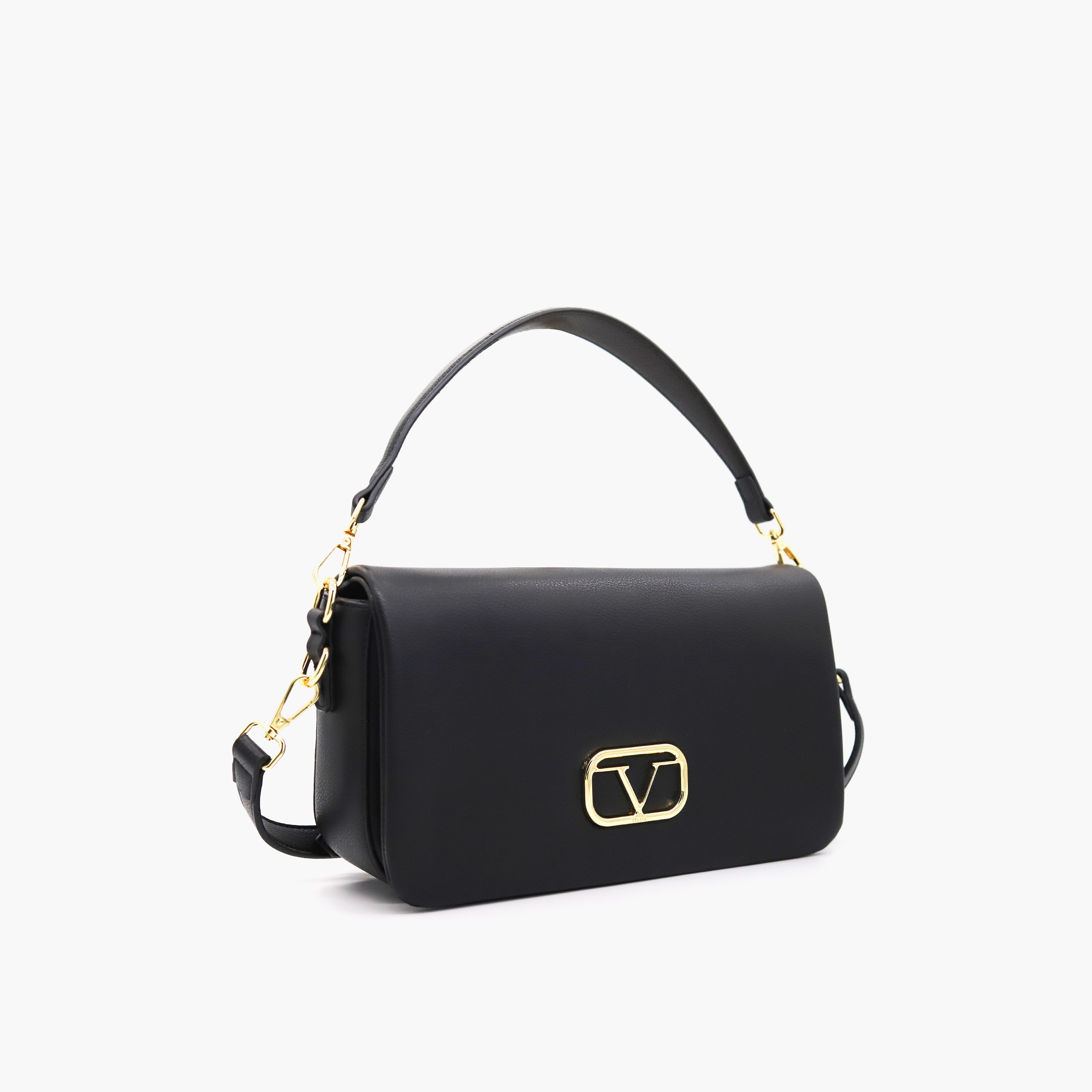 شنطة كروس بودي سادة بحزام قابل للفصل وطيّة إغلاق من في إيتاليا-women-bagsandwallets-handbags-image-2