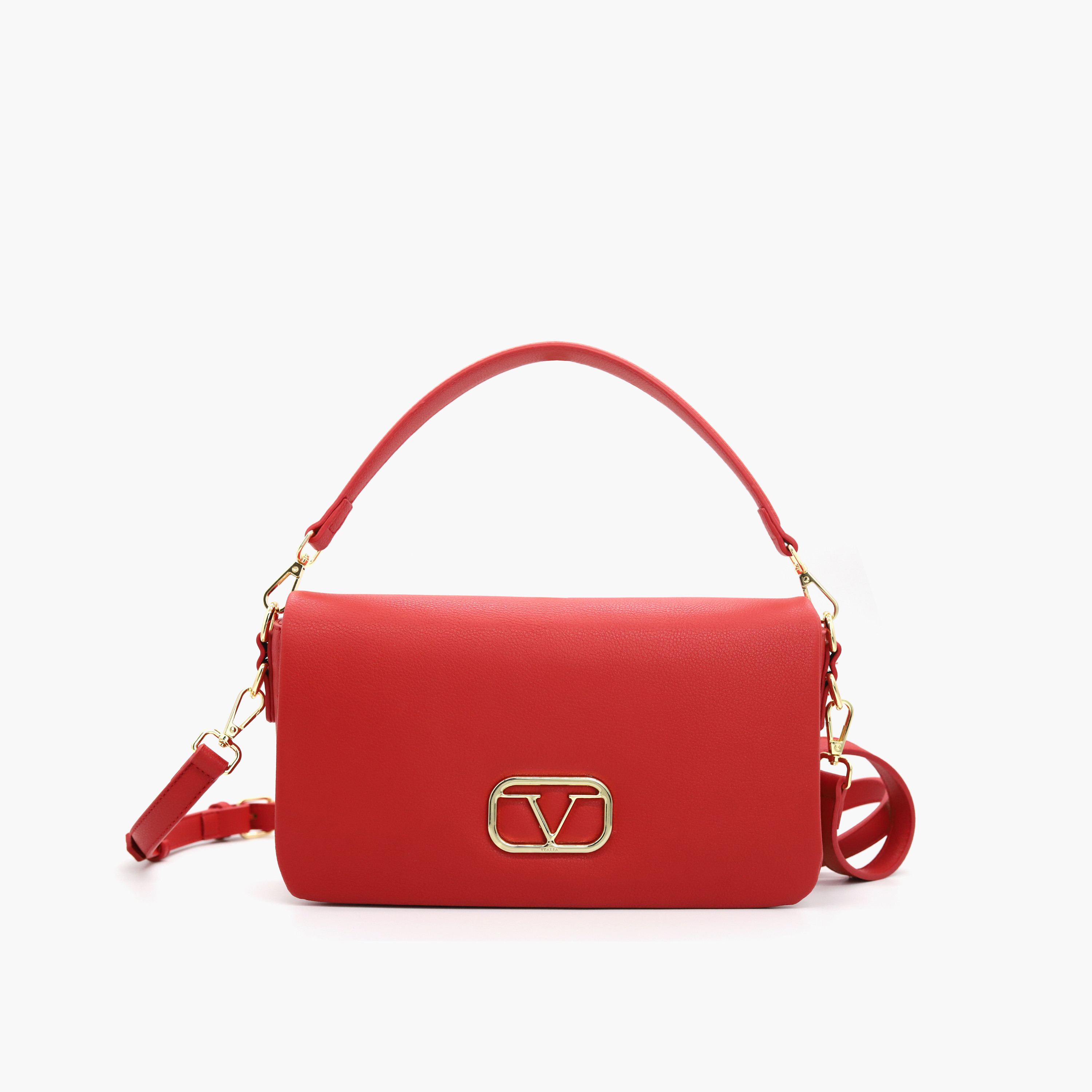 شنطة كروس بودي سادة بحزام قابل للفصل وطيّة إغلاق من في إيتاليا-women-bagsandwallets-handbags-image-9