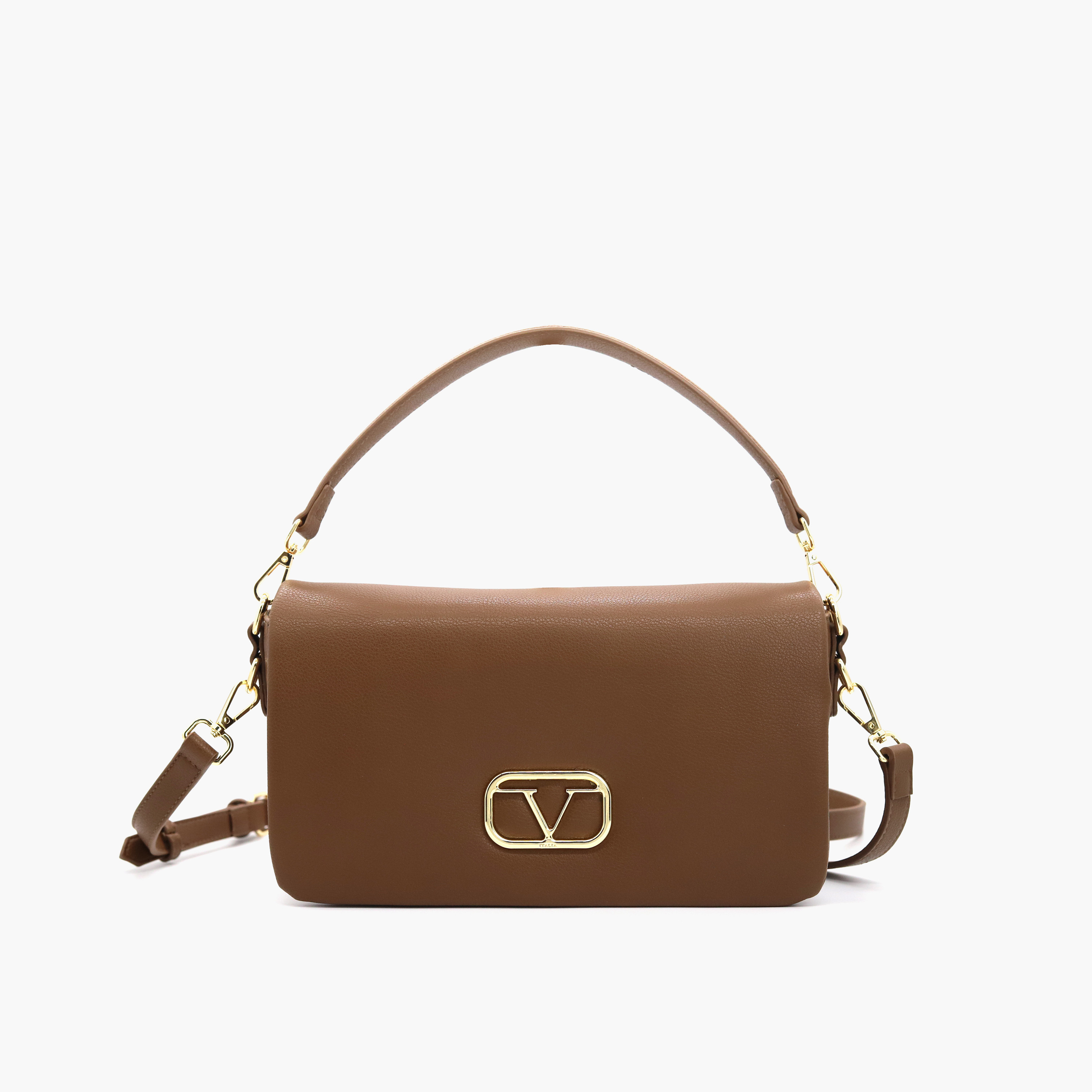 شنطة كروس بودي سادة بحزام قابل للفصل وطيّة إغلاق من في إيتاليا-women-bagsandwallets-handbags-image-33