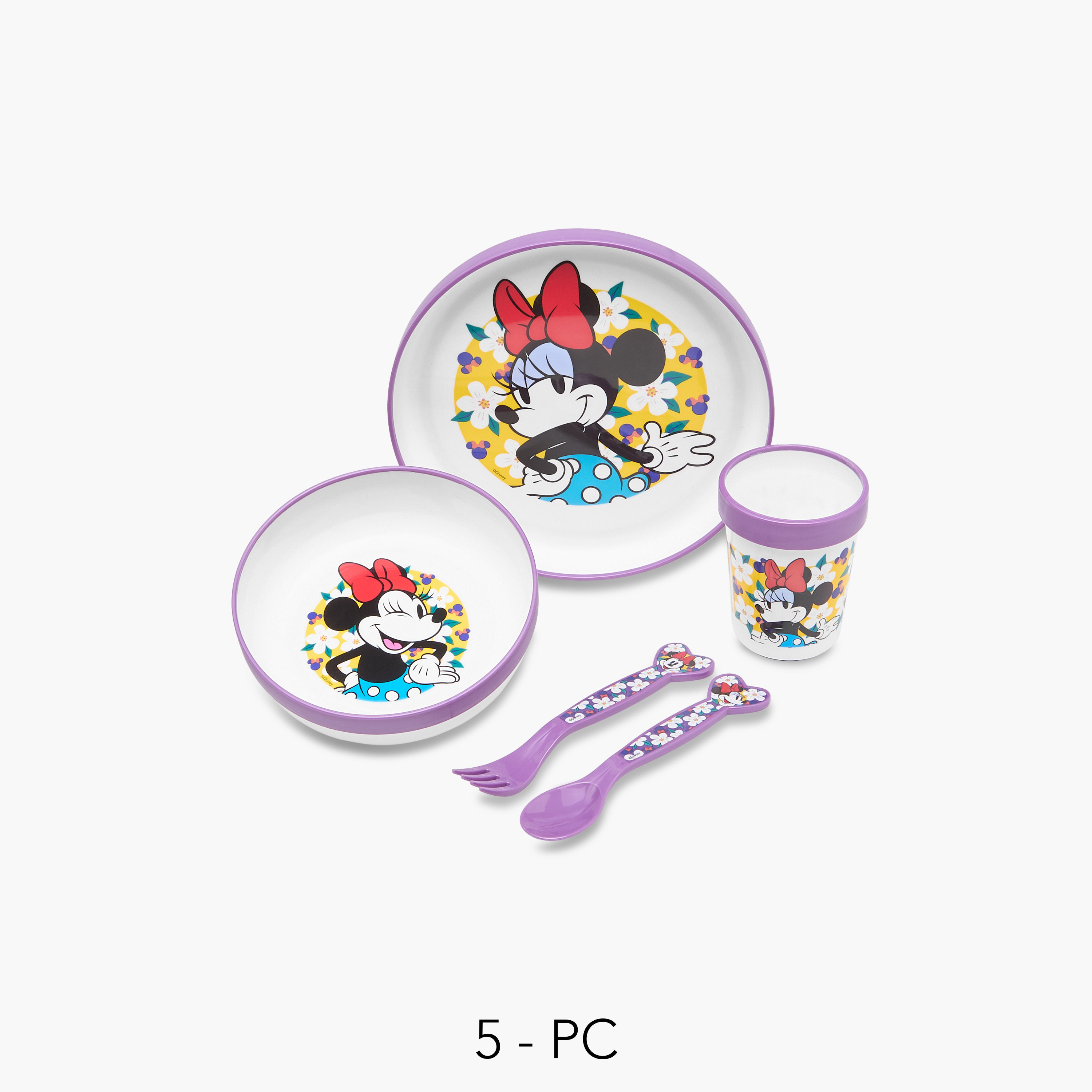 Disney Minnie Mouse Print 5-Piece Dinner Set-baby-feeding-mealtimeessentials-image-1