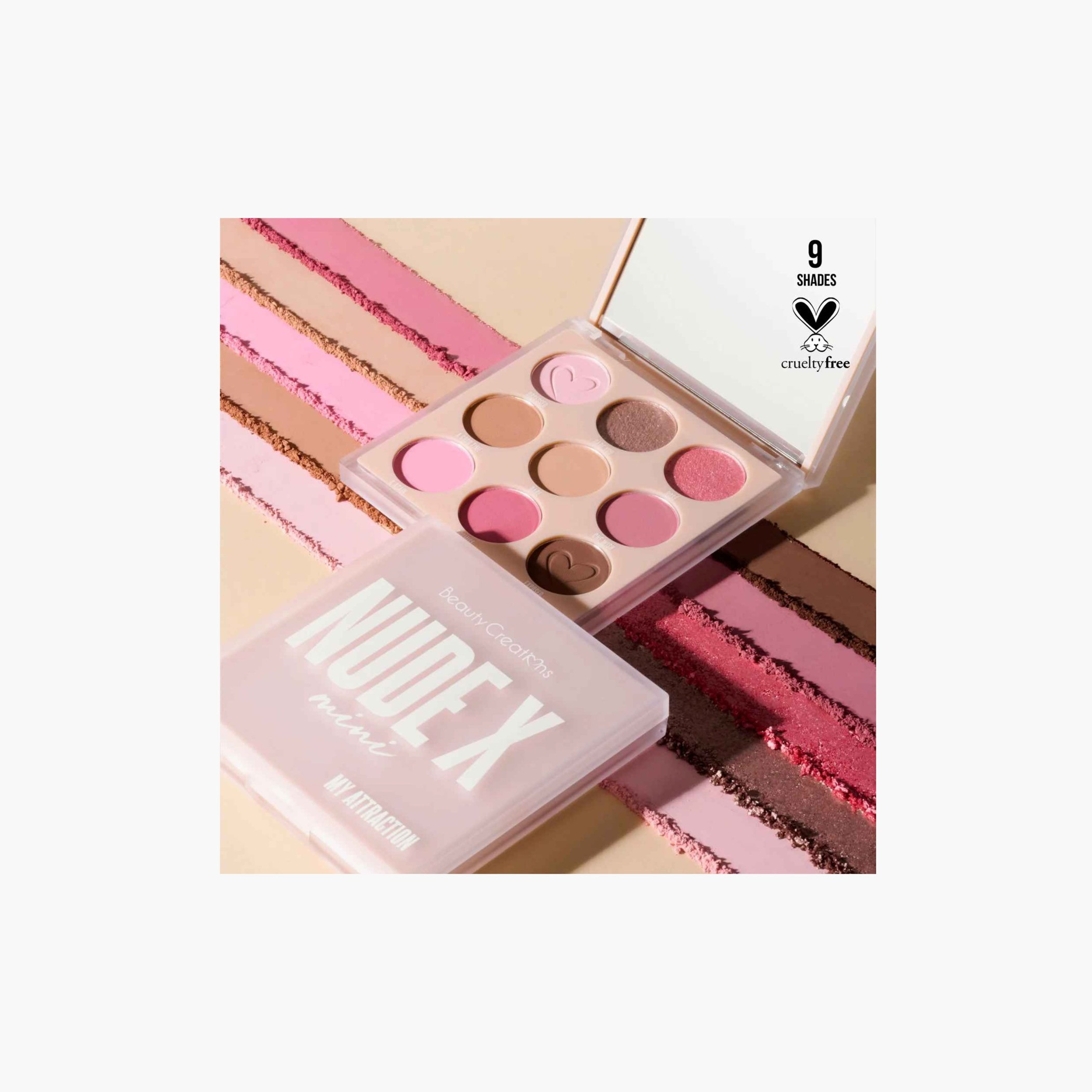 Beauty Creations Nude X 9-Colour Mini My Attractive Eyeshadow Palette-beautyandpersonalcare-makeup-eyes-eyeshadows-image-1