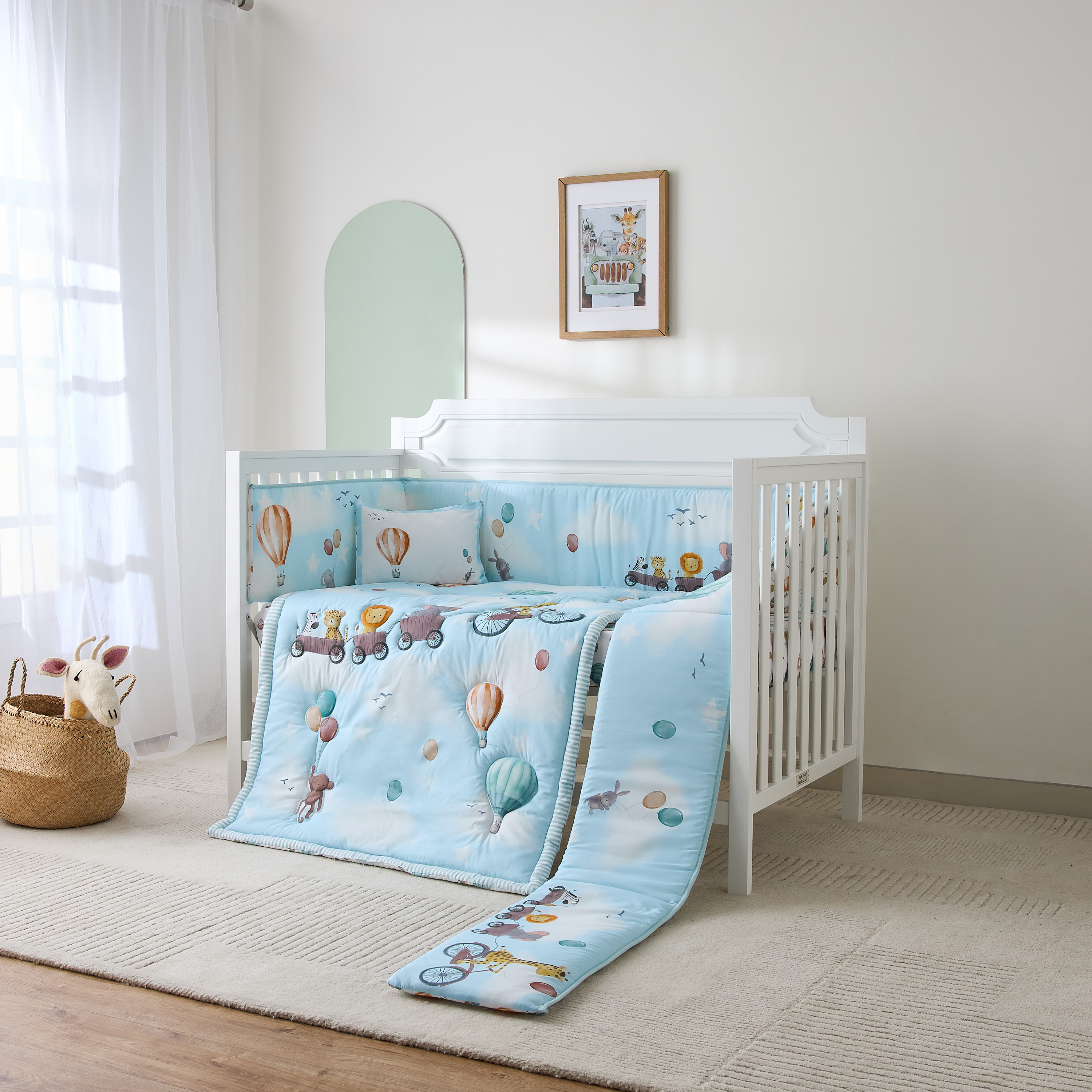 طقم مفروشات مهد بطبعات حيوانات 5 قطع من جونيورز-baby-nursery-babybedding-image-10