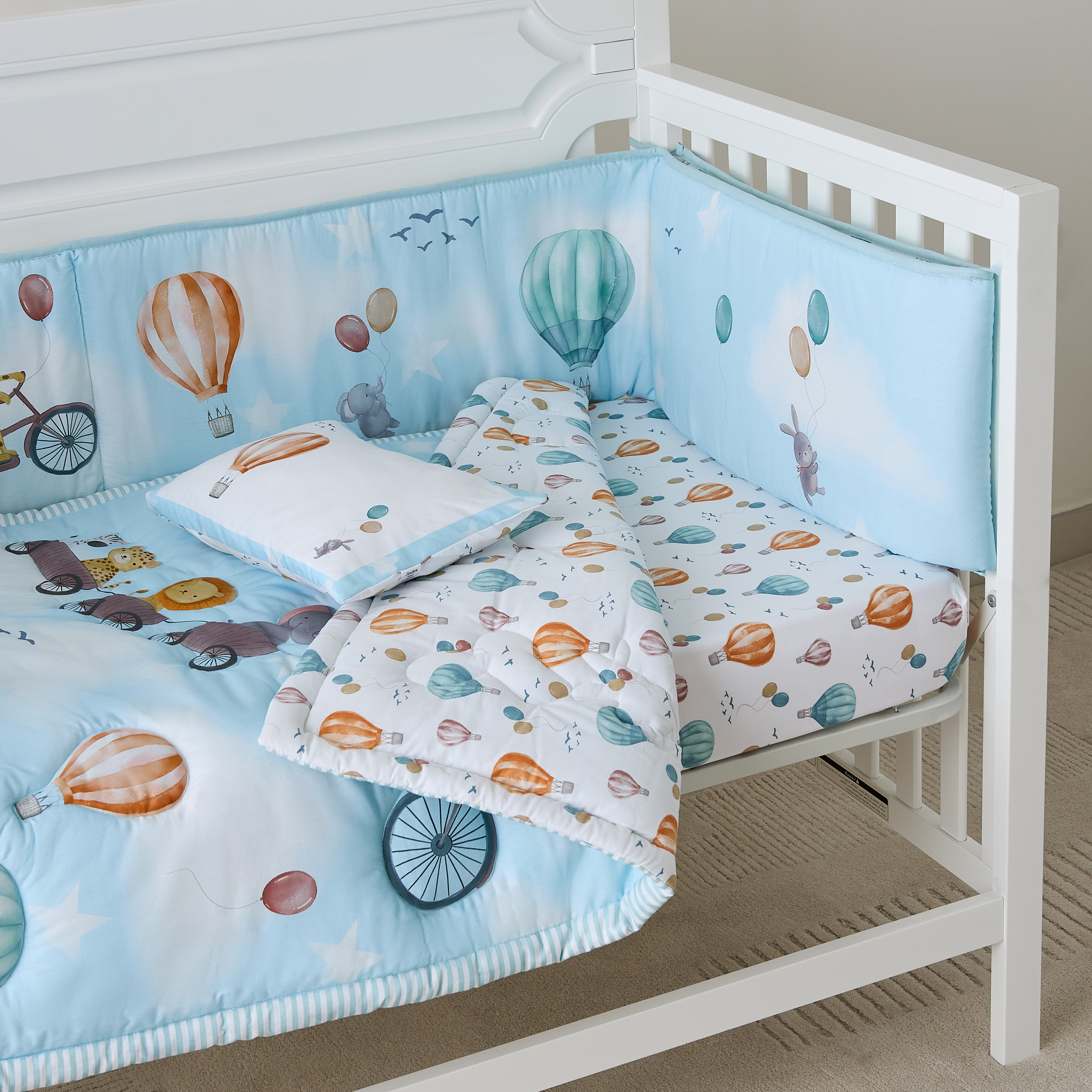 طقم مفروشات مهد بطبعات حيوانات 5 قطع من جونيورز-baby-nursery-babybedding-image-7