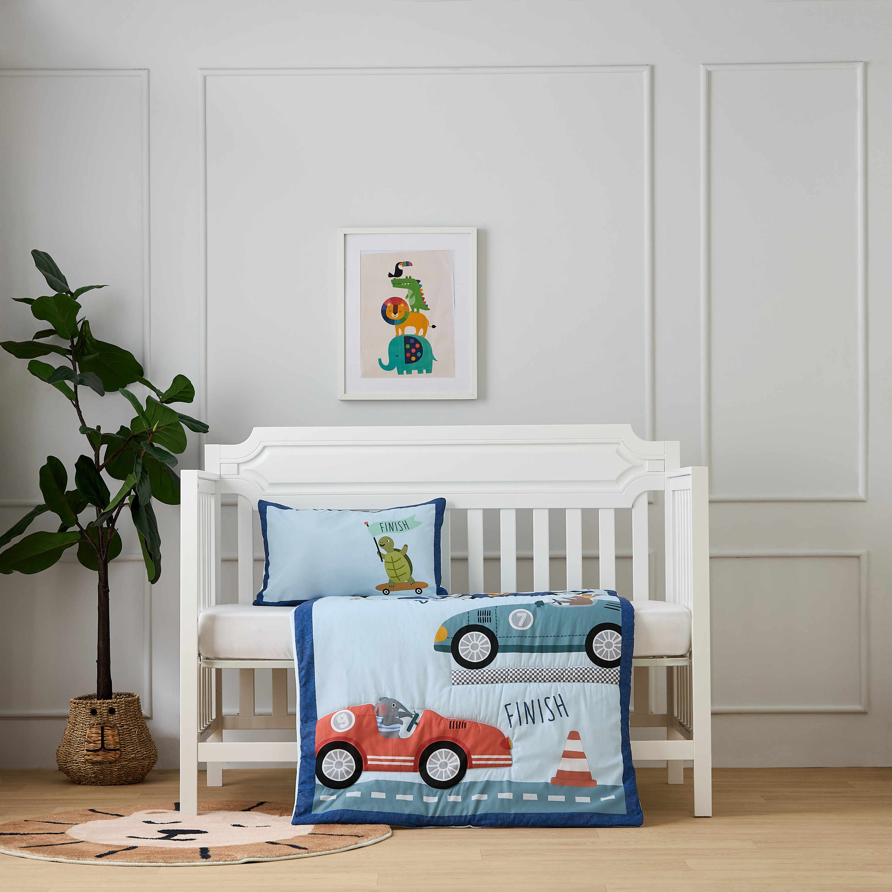 Juniors 2-Piece Car Print Comforter and Pillow Set-baby-nursery-babybedding-image-1