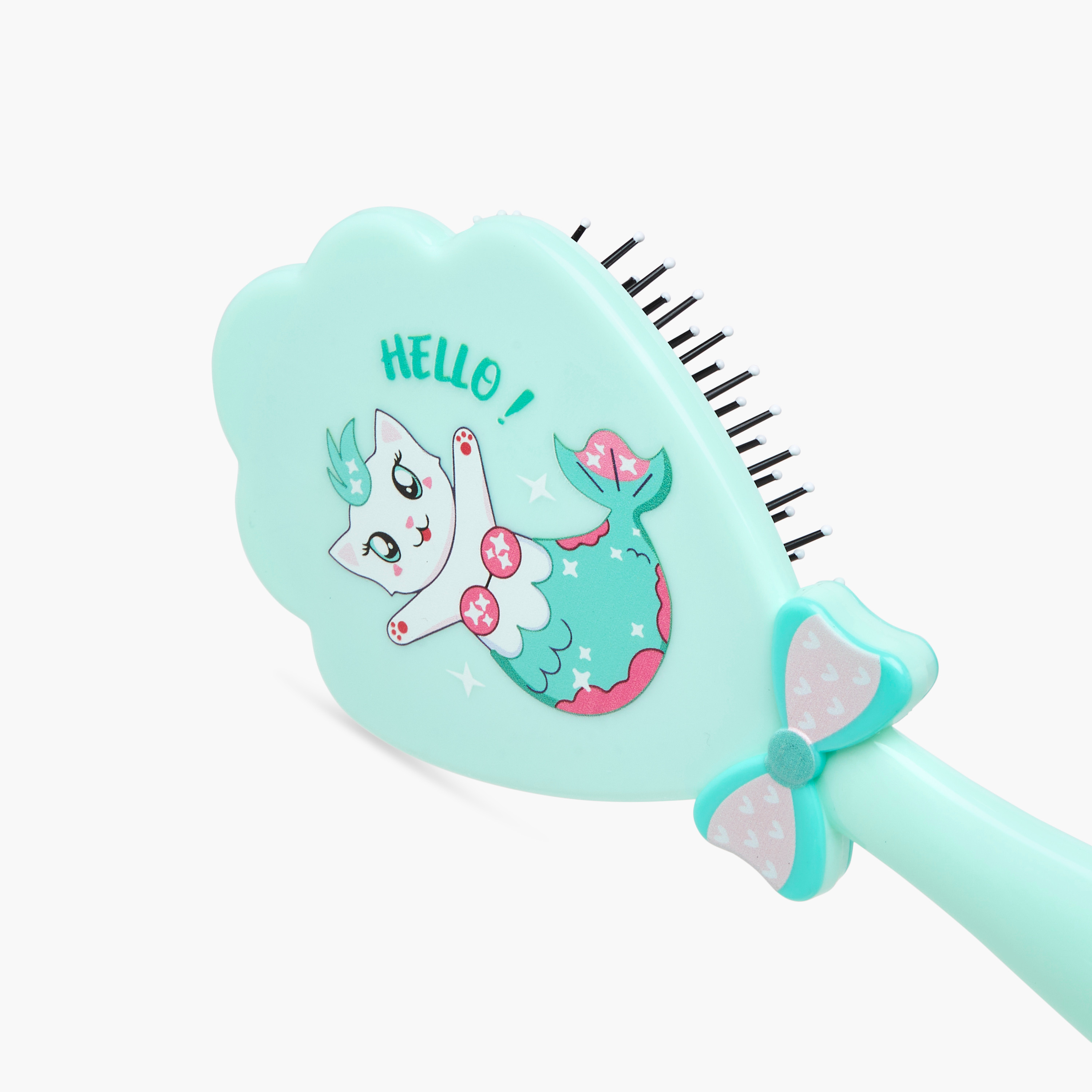 Mermaid Print Paddle Hair Brush with Bow Accent-women-hairaccessories-brushesandcombs-image-3