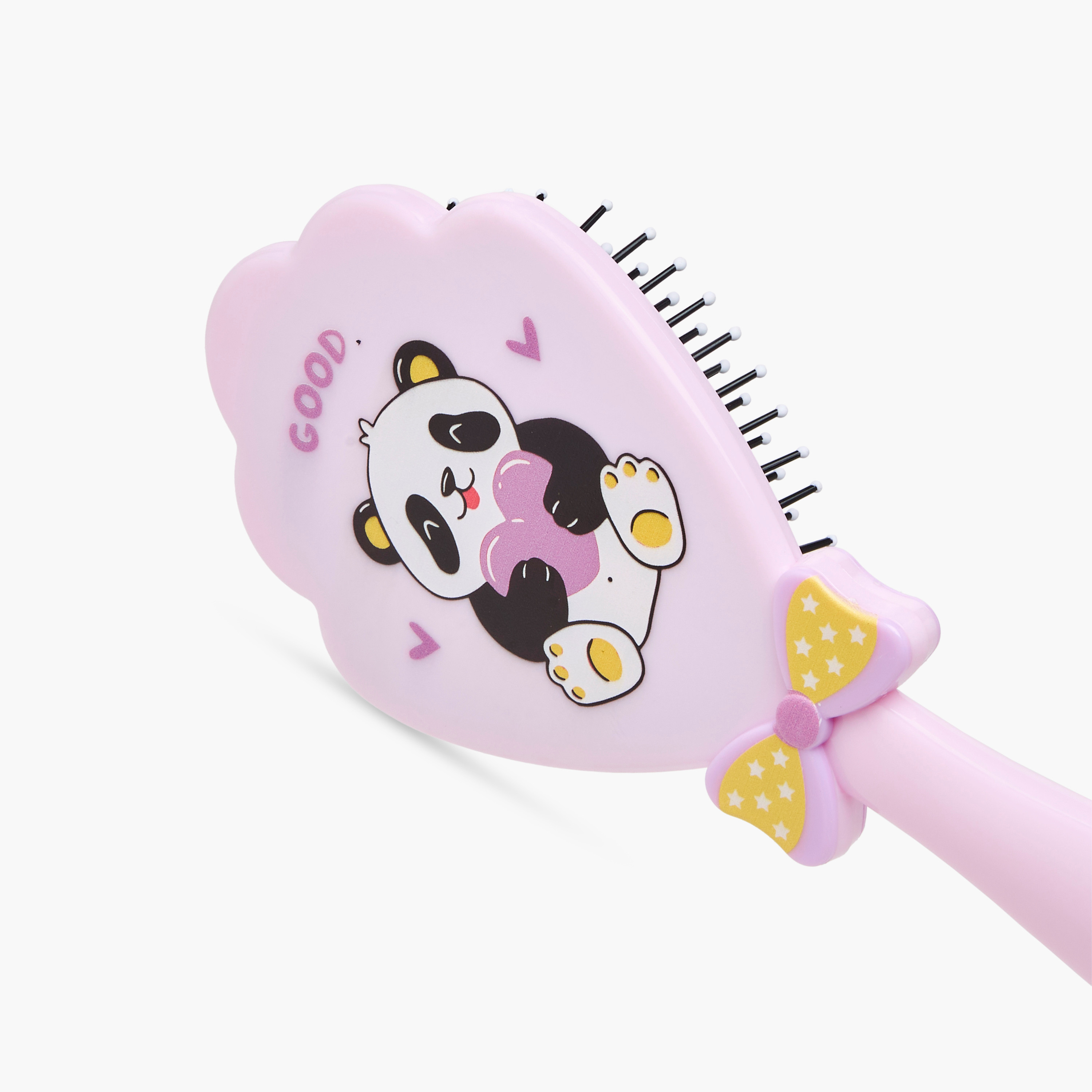 Panda Print Paddle Hair Brush with Bow Accent-women-hairaccessories-brushesandcombs-image-3